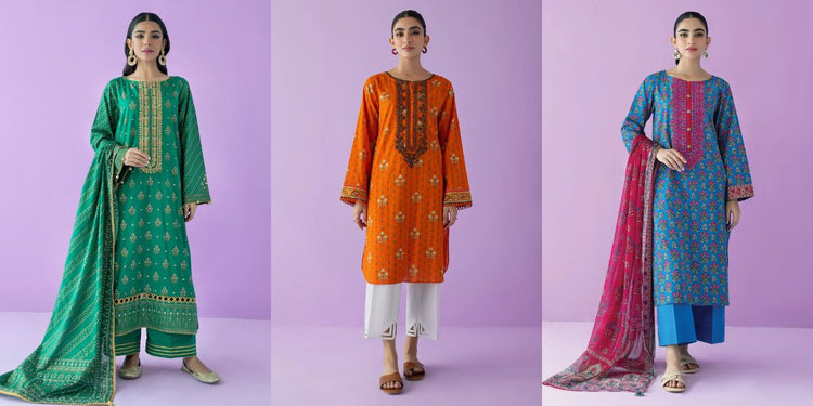 The Art of Personalization: Embroidery Unstitched Lawn Suits – Orient