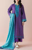 Stitched 3 Piece Embroidered Lawn Shirt , Cambric Pant and Lawn Dupatta (OTL-24-061/S MIDNIGHT PLUM)