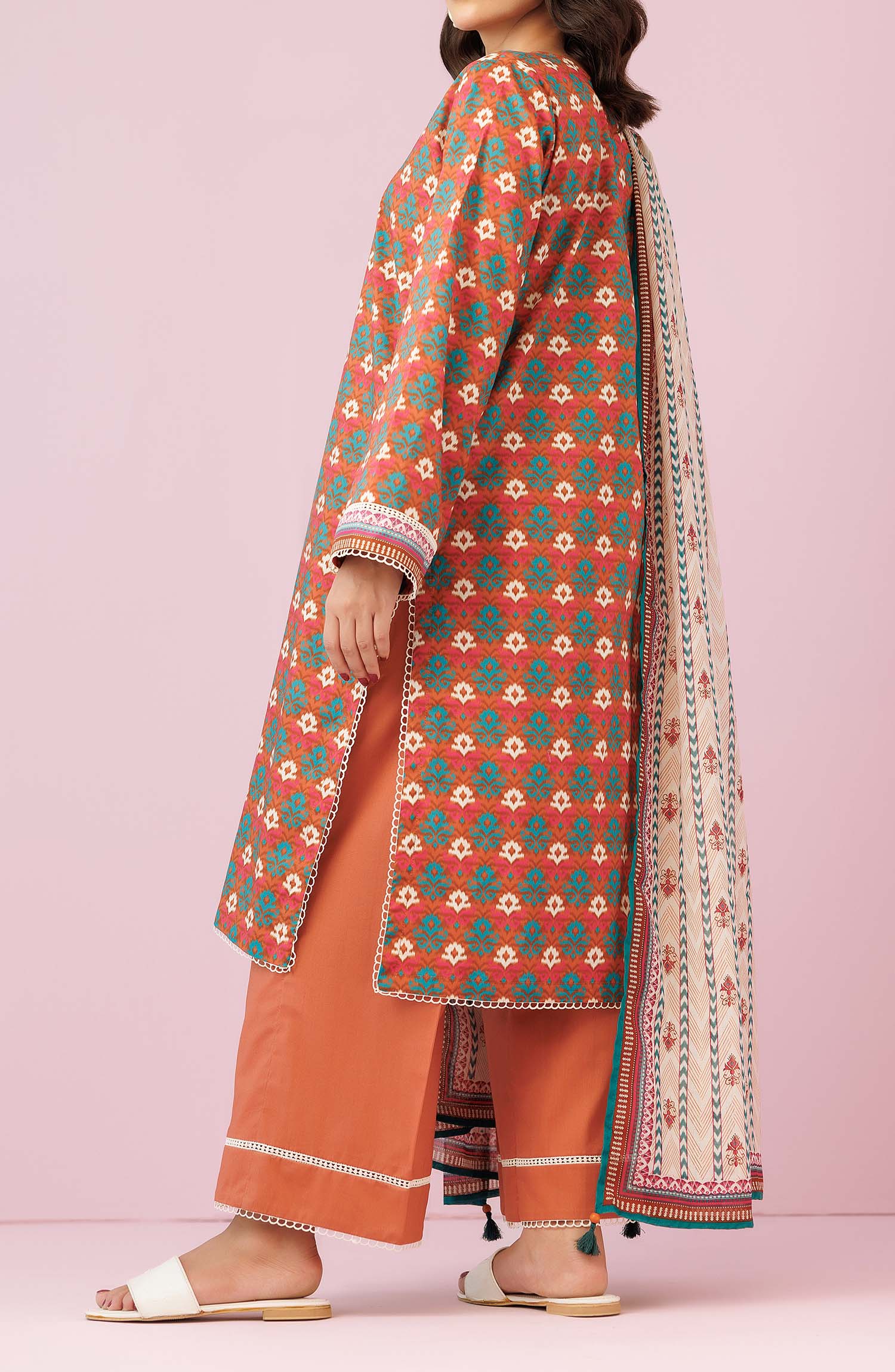 OTL-24-115/U OCHRE LAWN Women UNSTITCHED SHIRT DUPATTA PANTS