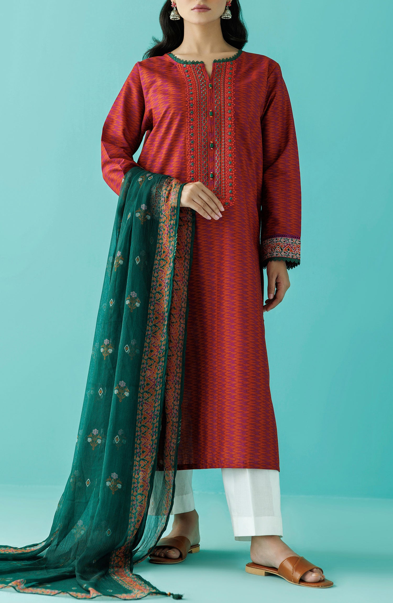 NRDS-24-018/U PLUM LAWN  UNSTITCHED SHIRT DUPATTA