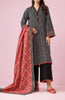 Stitched 3 Piece Printed Khaddar Shirt , Khaddar Pant and Khaddar Dupatta (OTL-24-308/S BLACK)