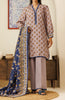 Stitched 3 Piece Printed Khaddar Shirt , Khaddar Pant and Khaddar Dupatta (OTL-24-208/S GREY)