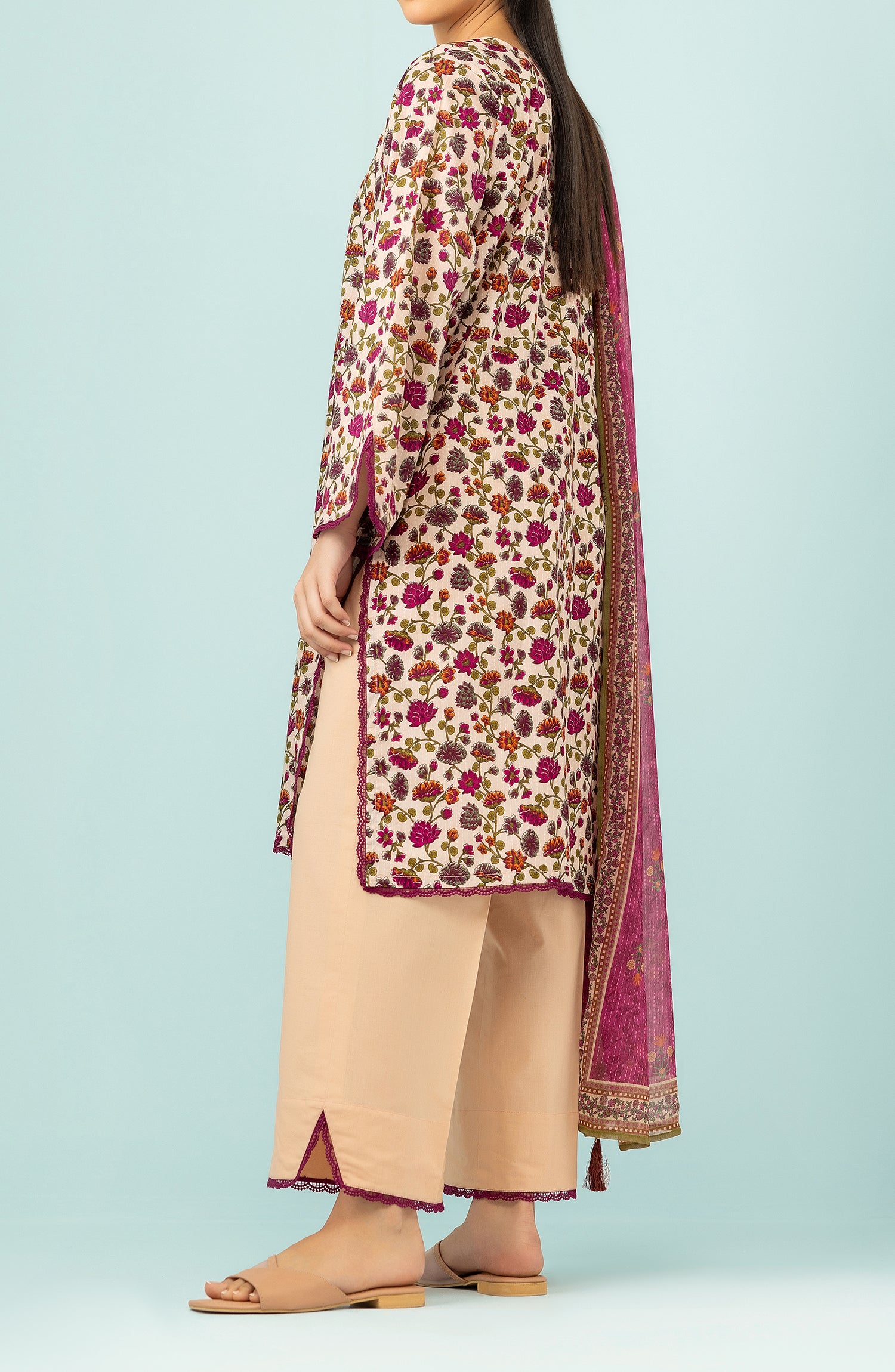 OTL-24-467/U PEACH LAWN Women UNSTITCHED SHIRT DUPATTA PANTS