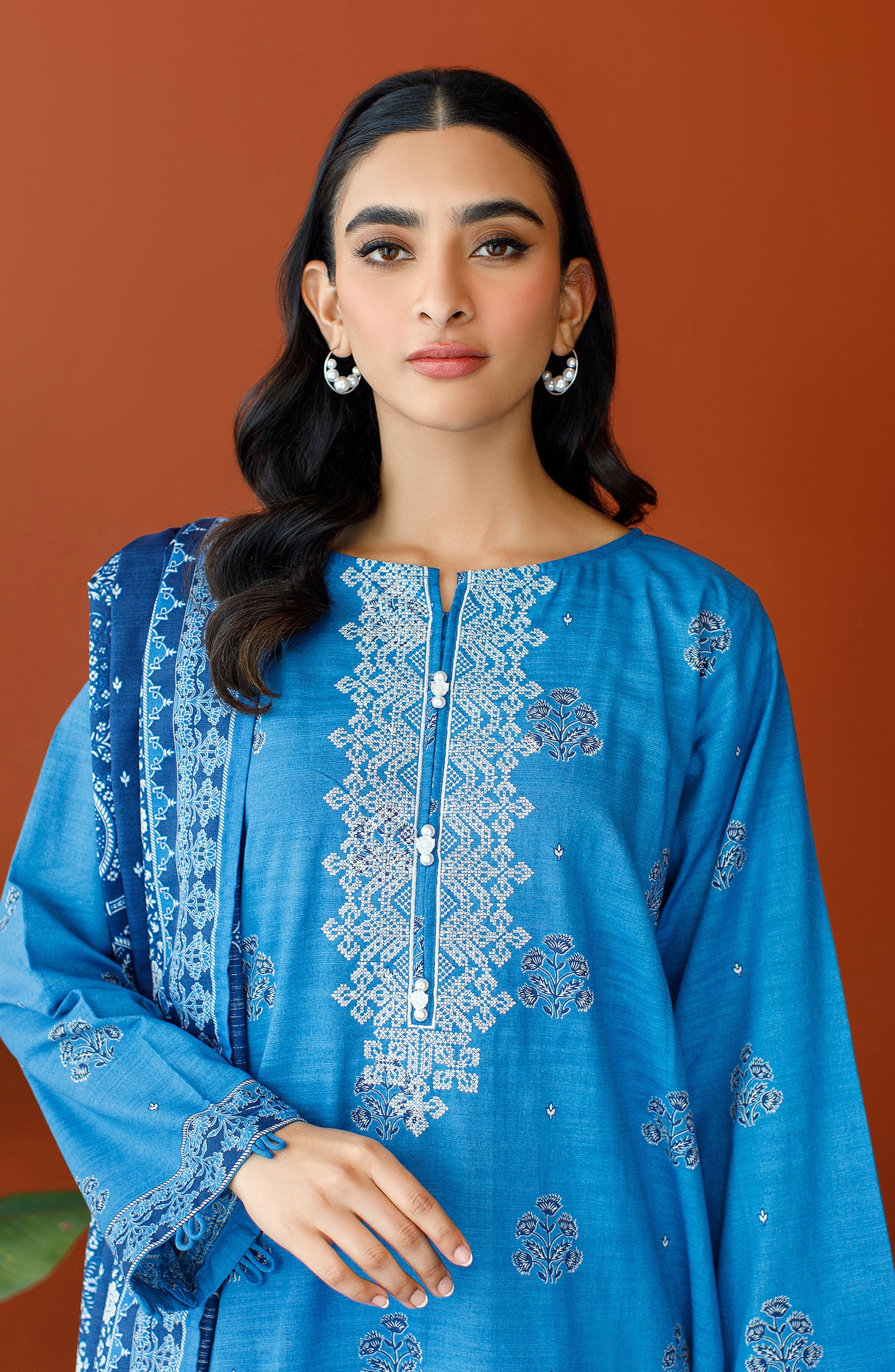 OTL-23-232/S BLUE KHADDAR Women READY TO WEAR SHIRT DUPATTA PANTS