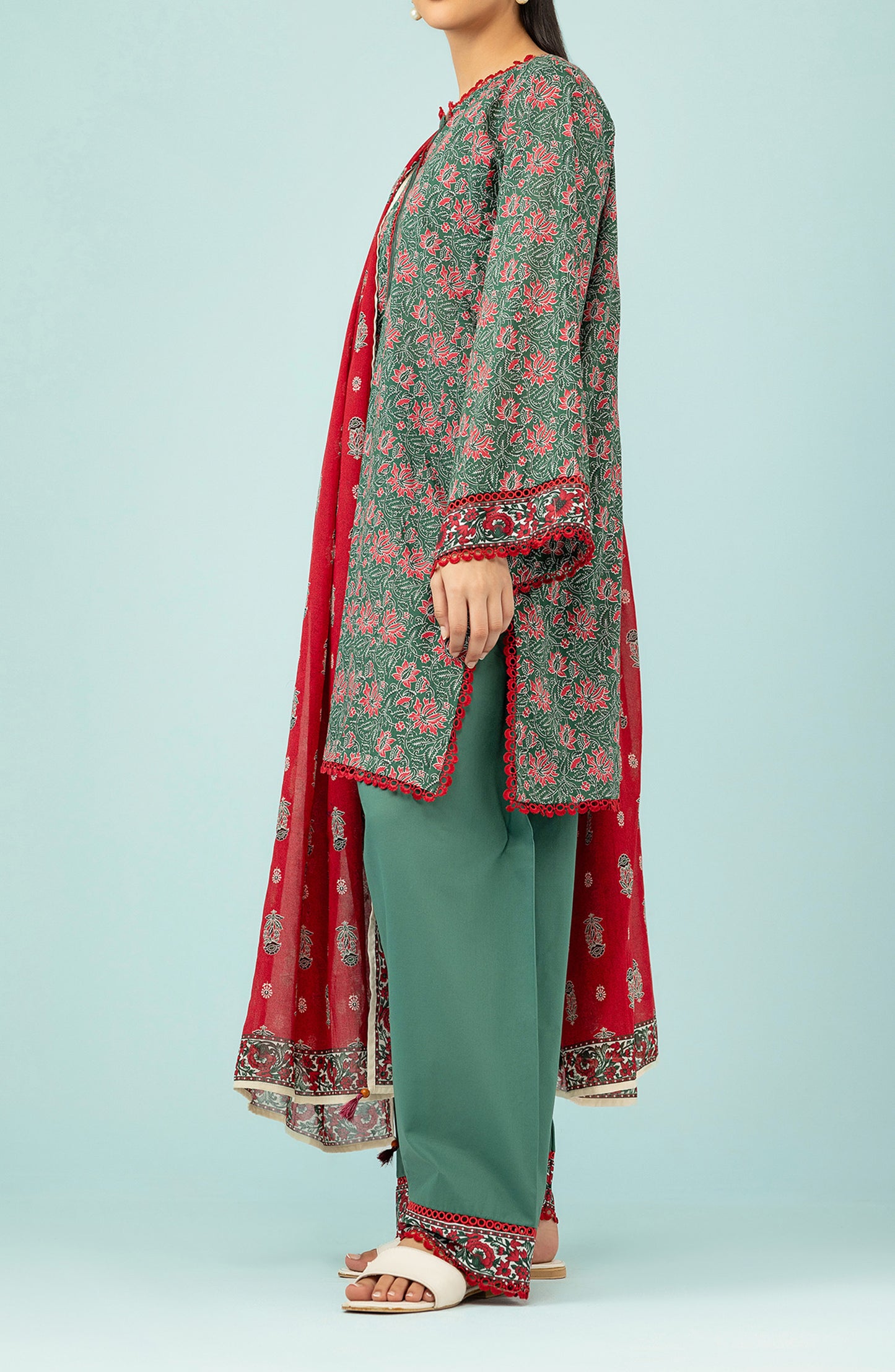 OTL-24-426/U GREEN LAWN Women UNSTITCHED SHIRT DUPATTA PANTS