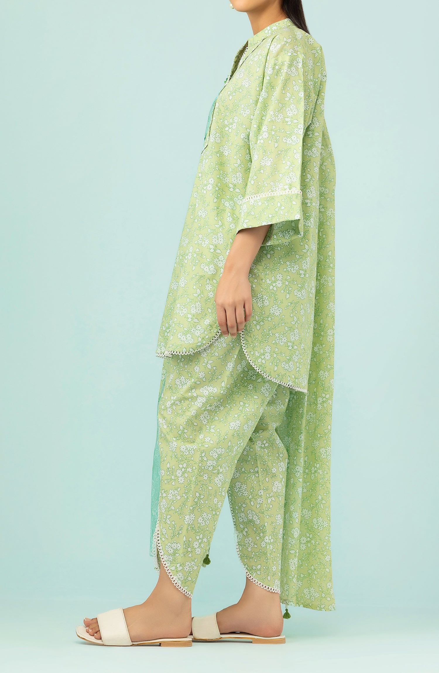 OTL-24-429/U MINT GREEN LAWN Women UNSTITCHED SHIRT DUPATTA PANTS