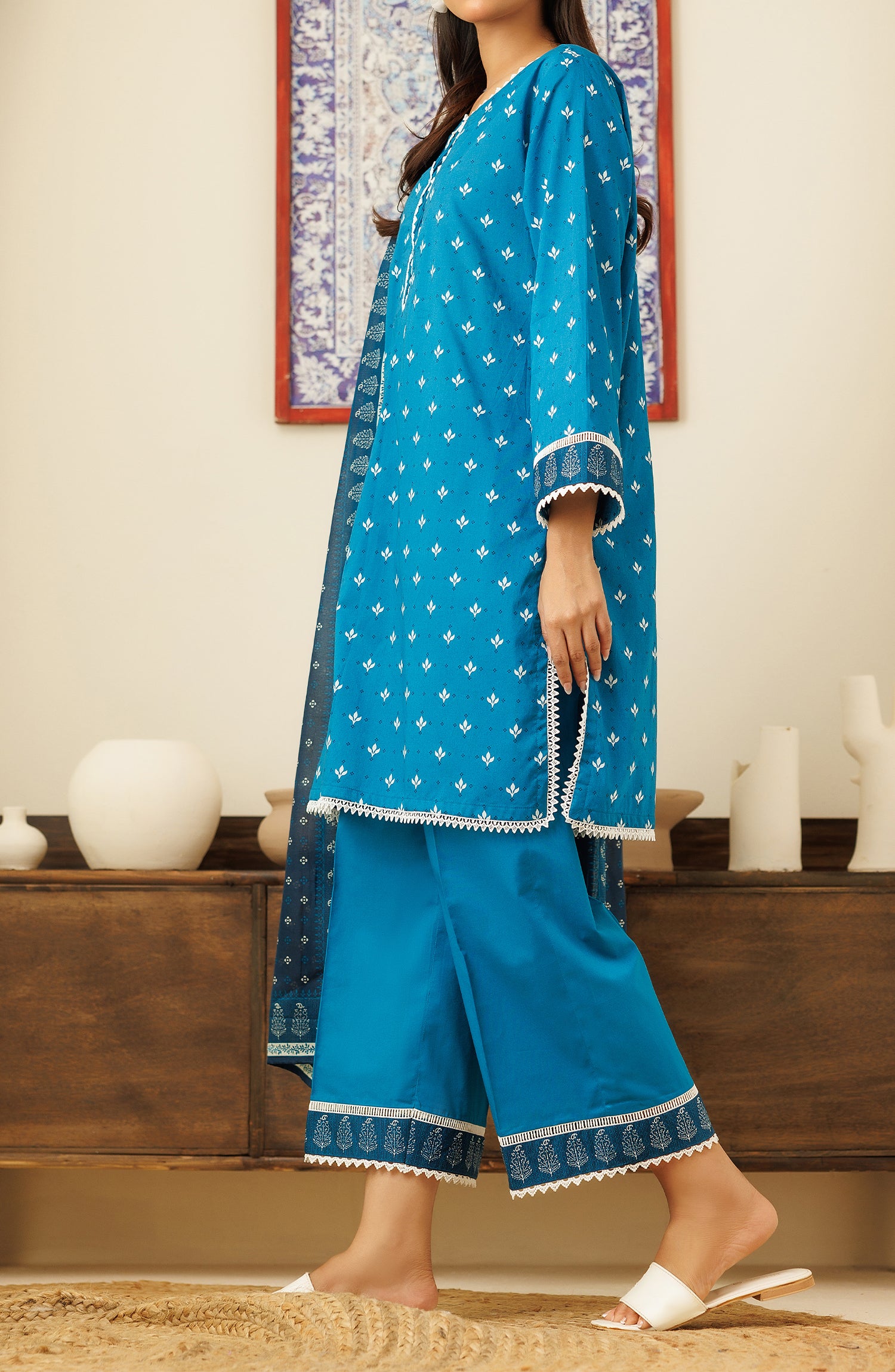 OTL-24-144/U TEAL LAWN Women UNSTITCHED SHIRT DUPATTA PANTS