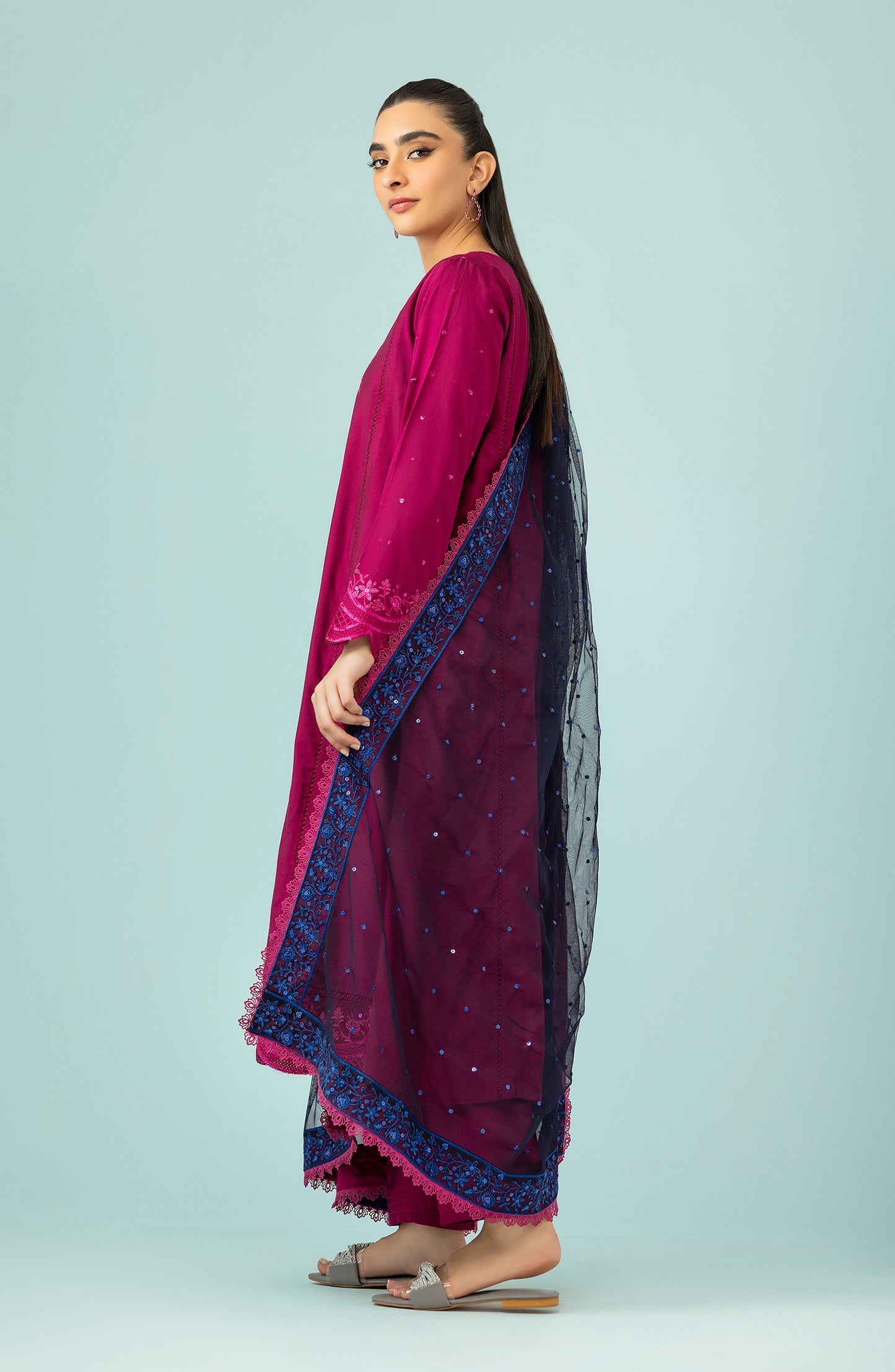 WRFC23W-3003 COTTON SILK Women READY TO WEAR SHIRT DUPATTA PANTS