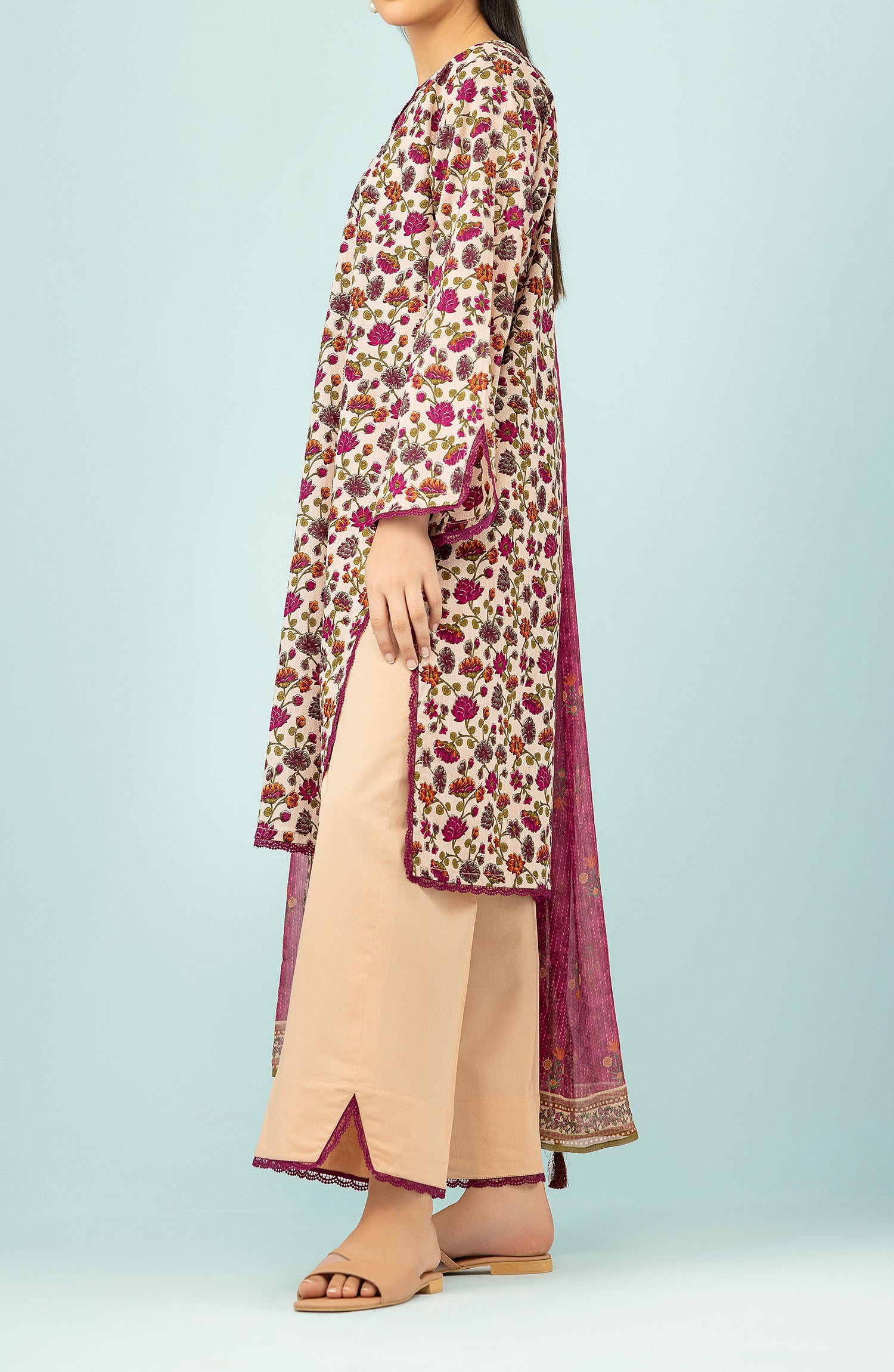 OTL-24-467/U PEACH LAWN Women UNSTITCHED SHIRT DUPATTA PANTS