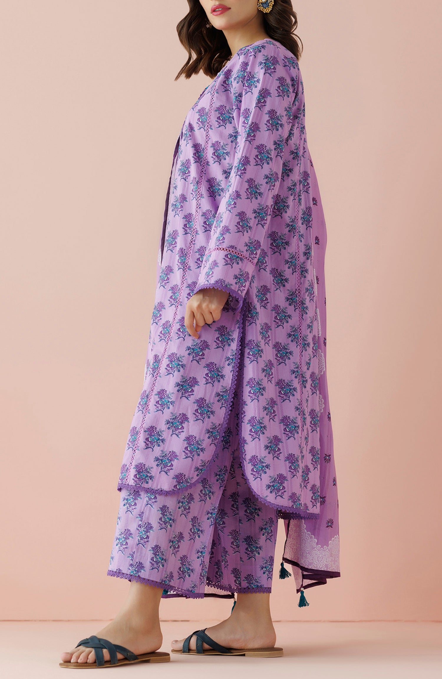 OTL-24-292/U PURPLE LAWN Women UNSTITCHED SHIRT DUPATTA PANTS