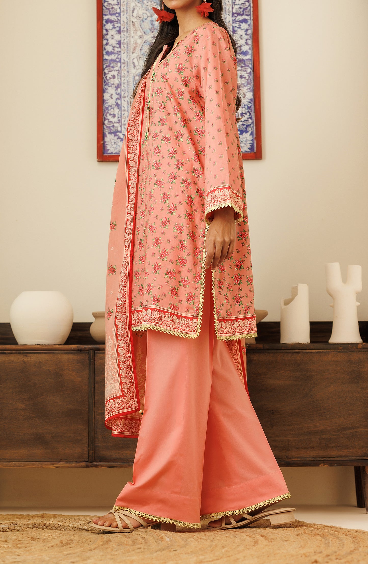 OTL-24-416/U PEACH LAWN Women UNSTITCHED SHIRT DUPATTA PANTS