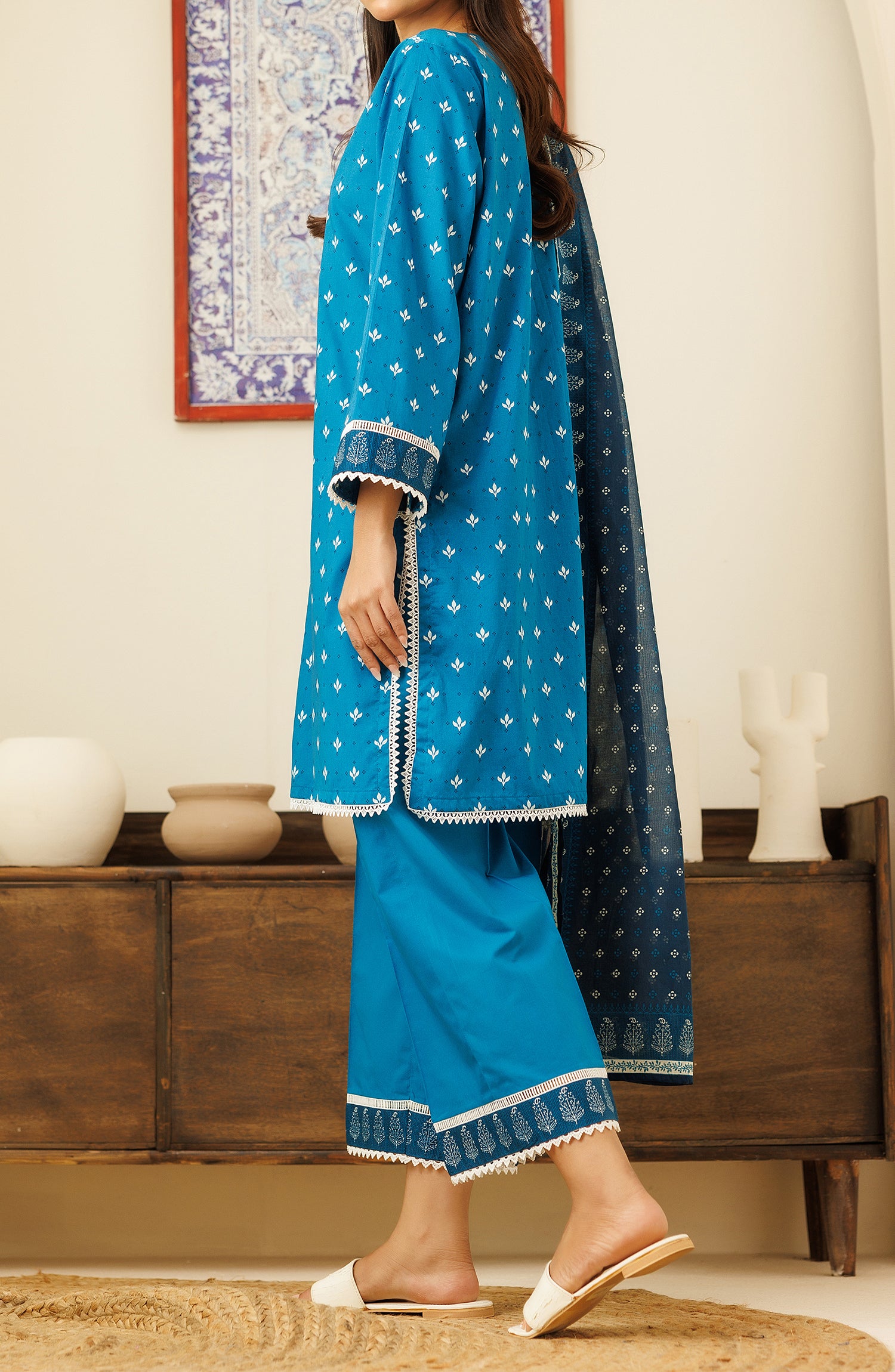 OTL-24-144/U TEAL LAWN Women UNSTITCHED SHIRT DUPATTA PANTS