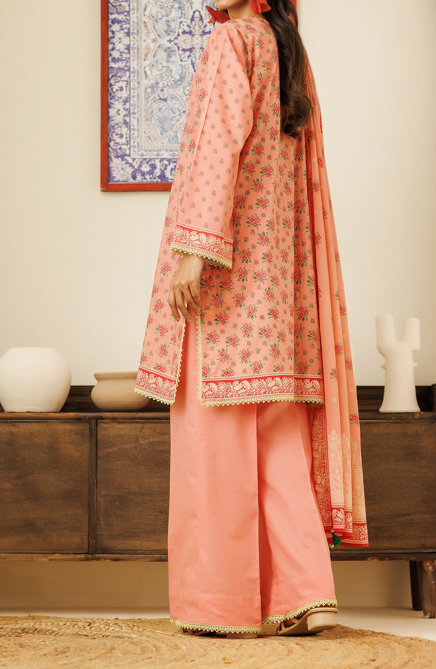 OTL-24-416/U PEACH LAWN Women UNSTITCHED SHIRT DUPATTA PANTS