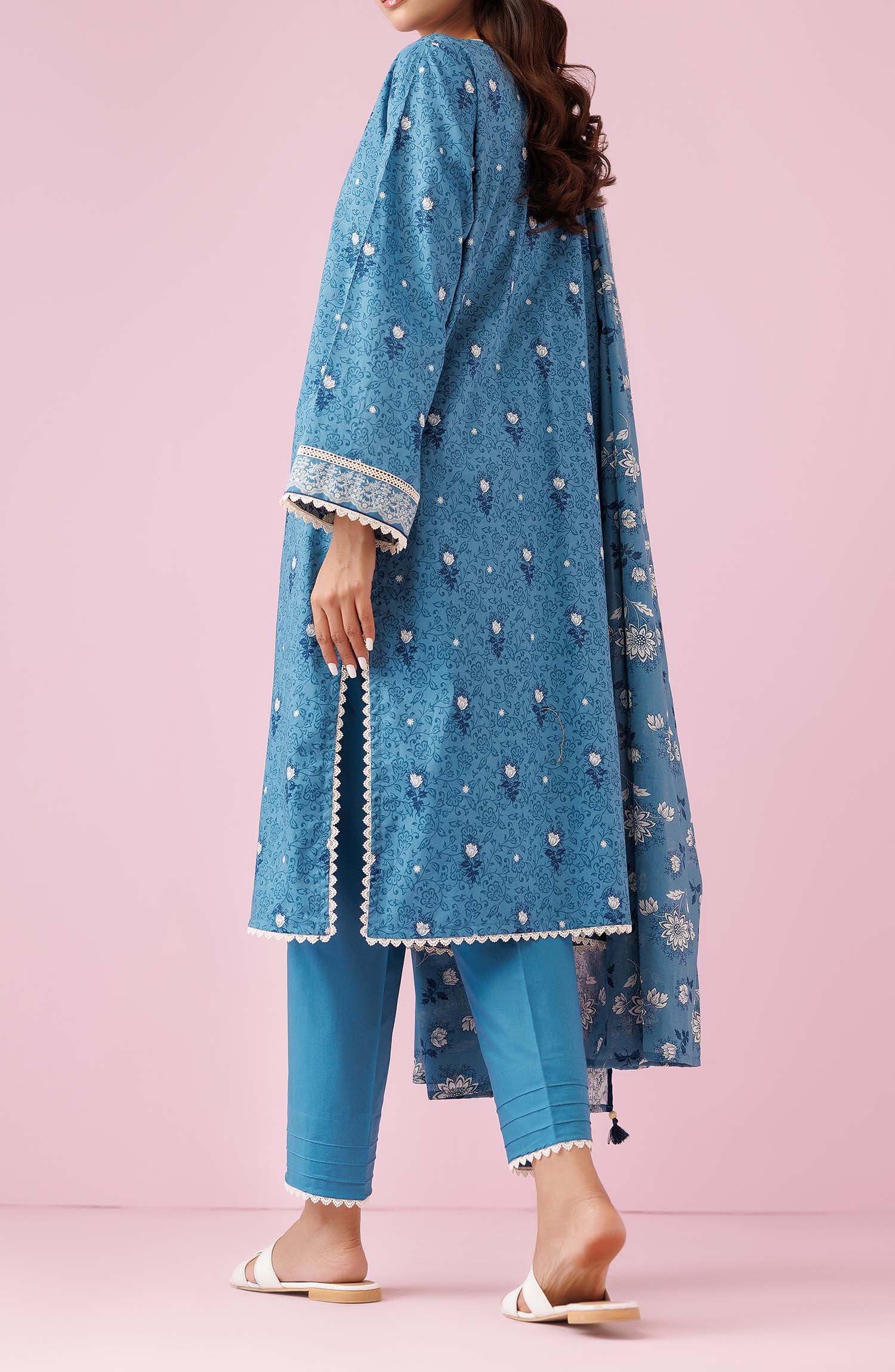 OTL-24-465/U TEAL LAWN Women UNSTITCHED SHIRT DUPATTA PANTS