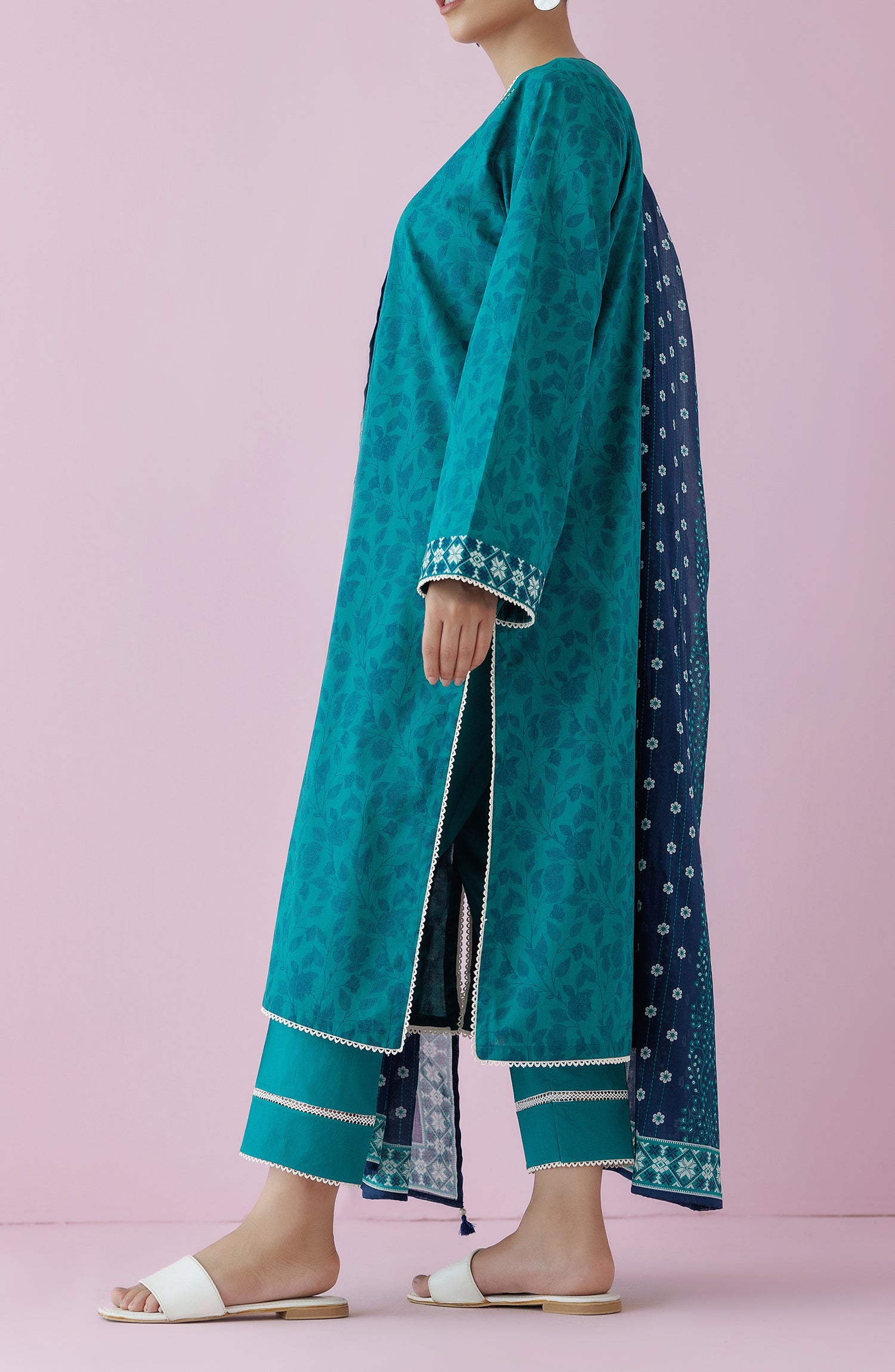 OTL-24-314/U TEAL LAWN Women UNSTITCHED SHIRT DUPATTA PANTS