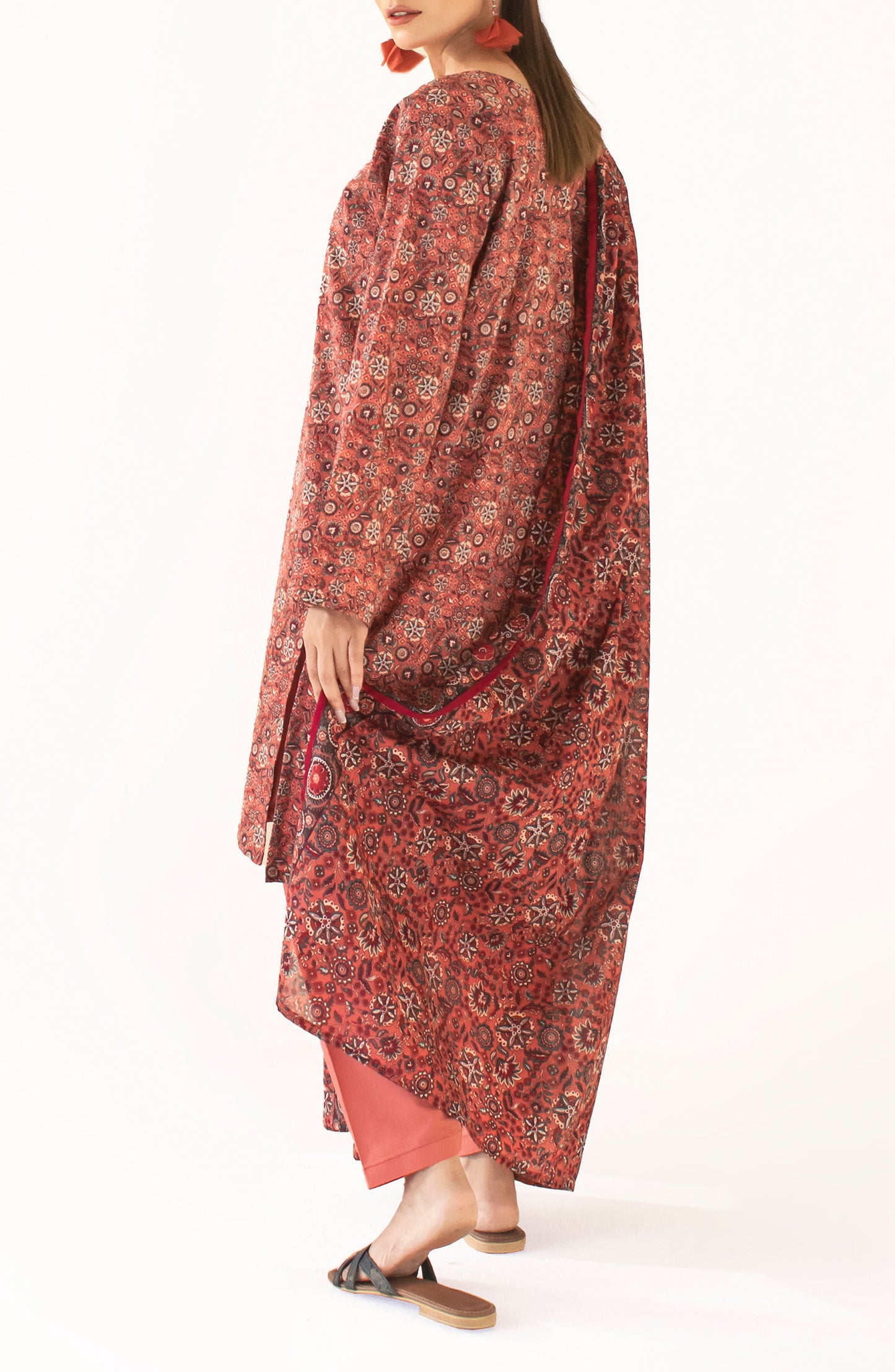 Unstitched Shirt & Dupatta with Plain Trouser - OTL-24-387