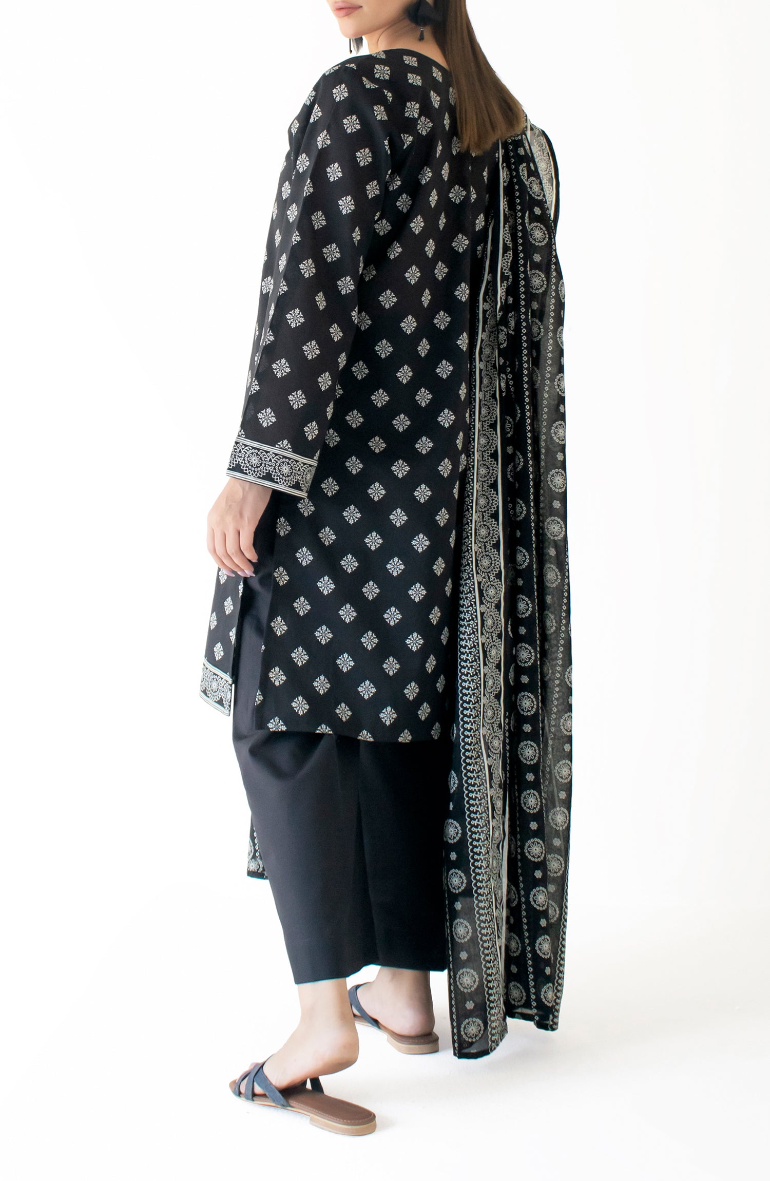 Unstitched Shirt & Dupatta with Plain Trouser - OTL-24-328