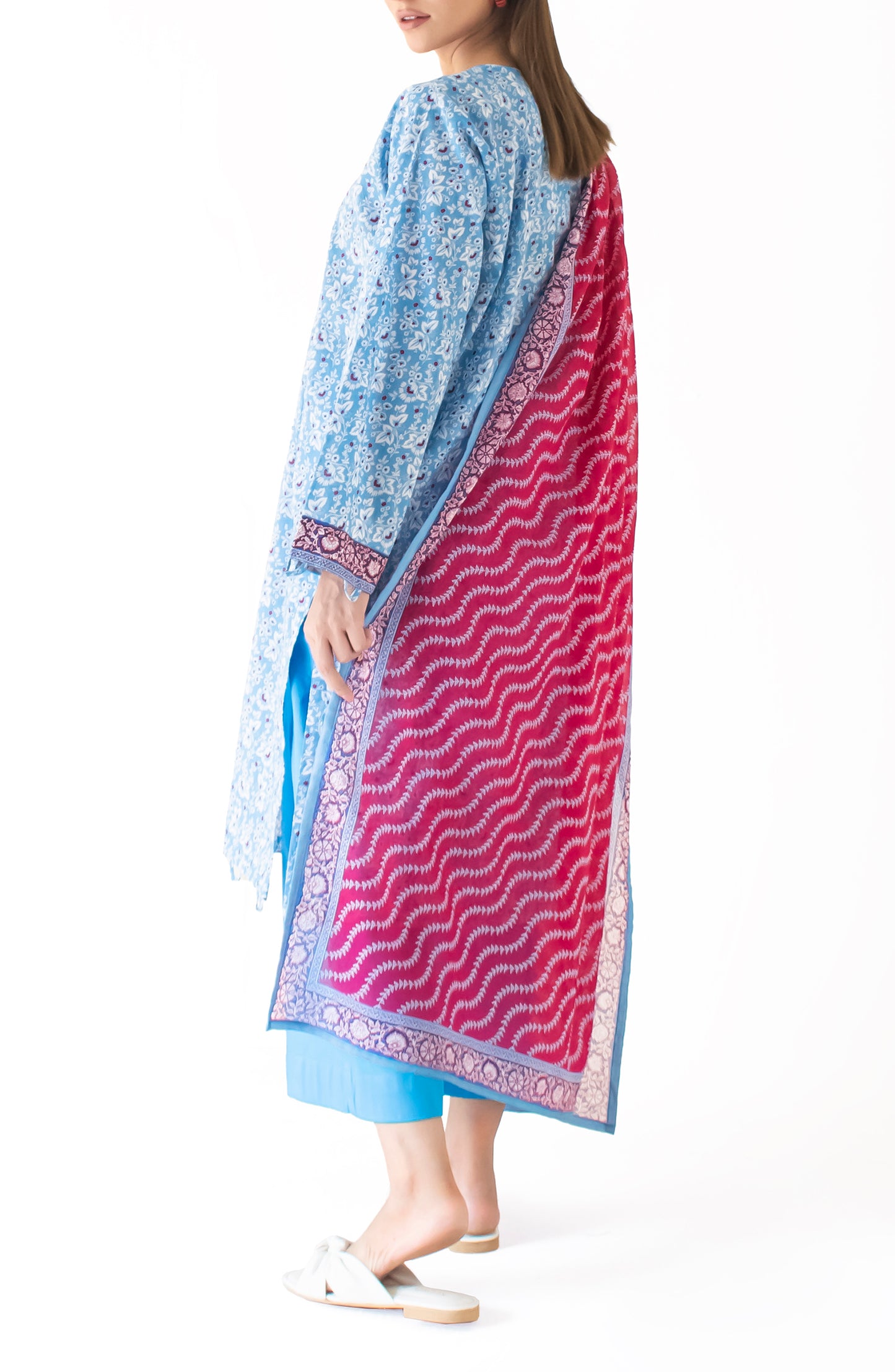 Unstitched Shirt & Dupatta with Plain Trouser - OTL-24-335