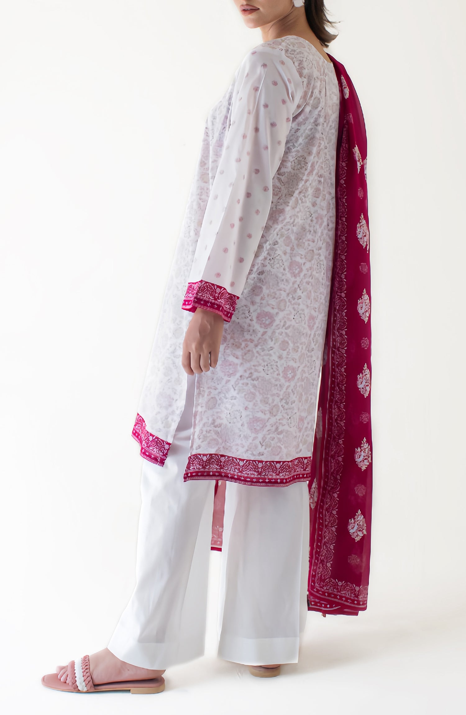 Unstitched Shirt & Dupatta with Printed Trouser - OTL-24-414