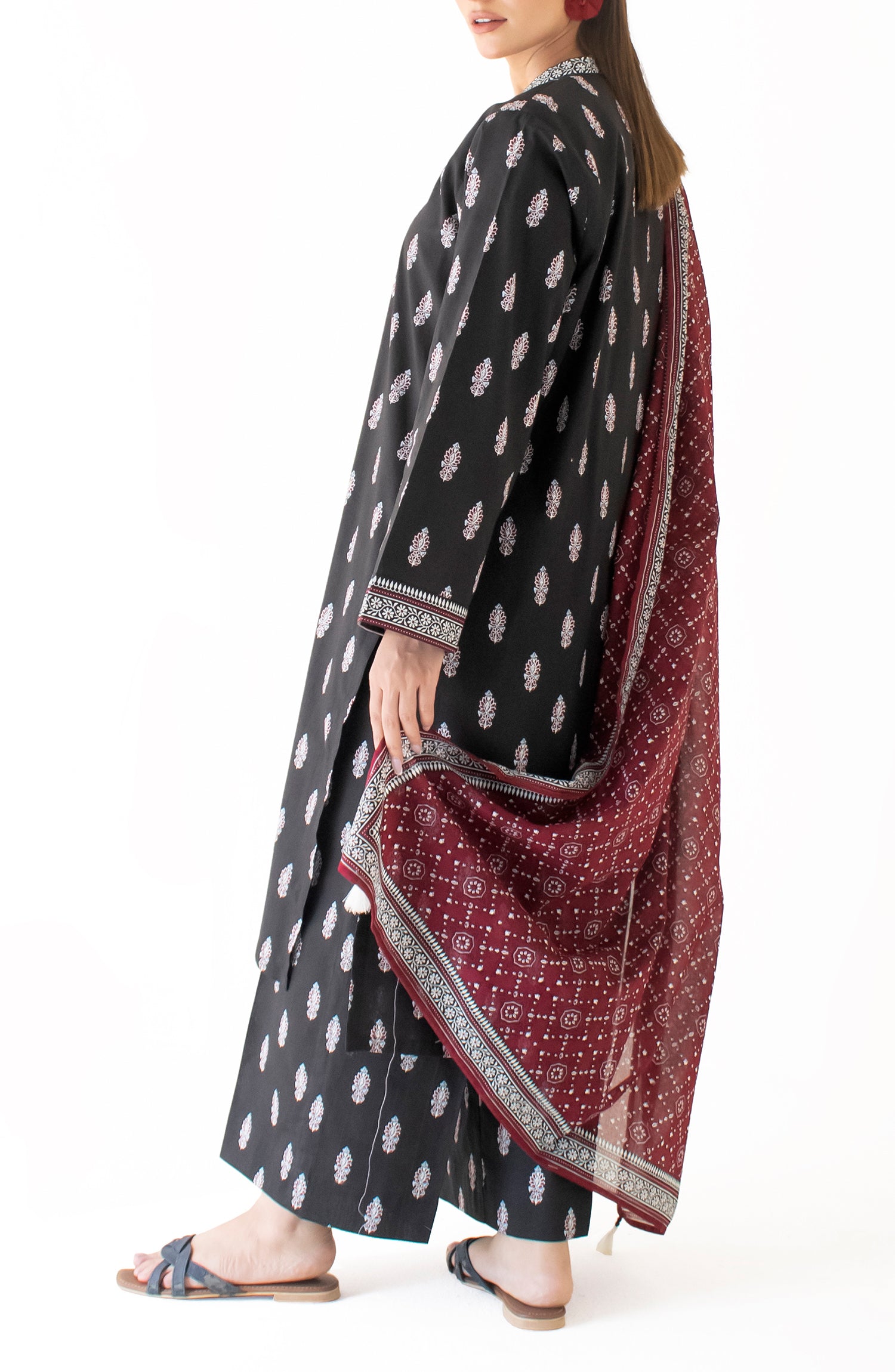 Unstitched Shirt & Dupatta with Printed Trouser - OTL-24-400