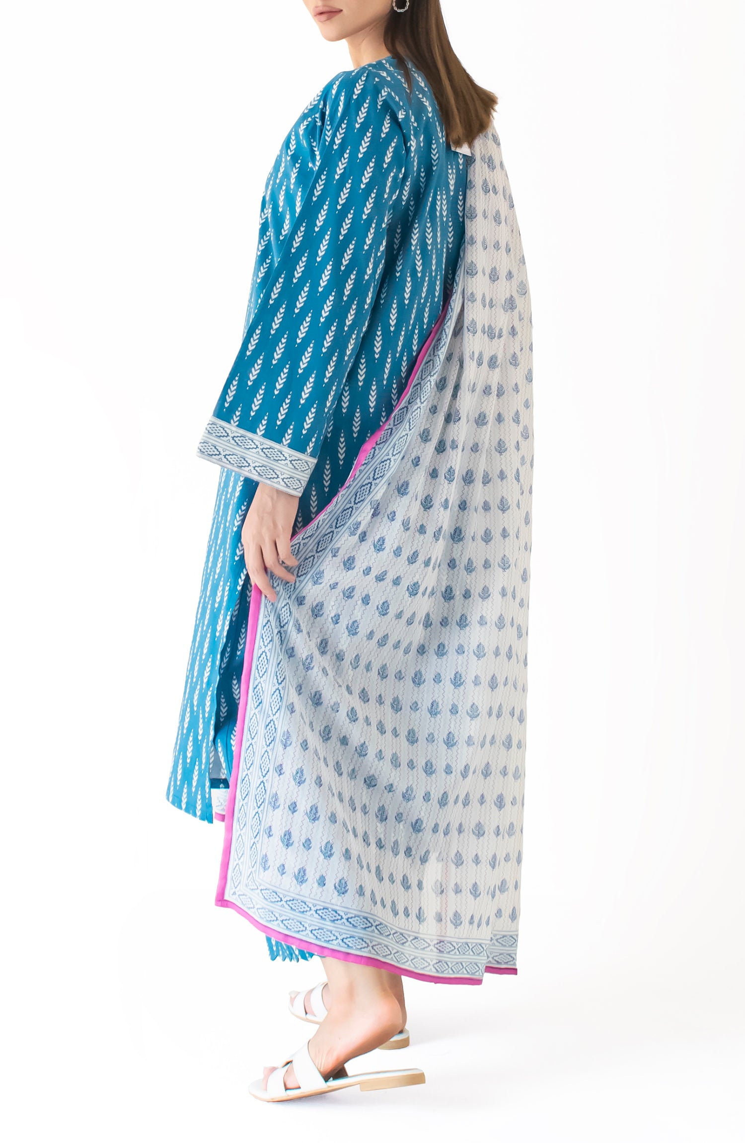 Unstitched Shirt & Dupatta with Printed Trouser - OTL-24-329