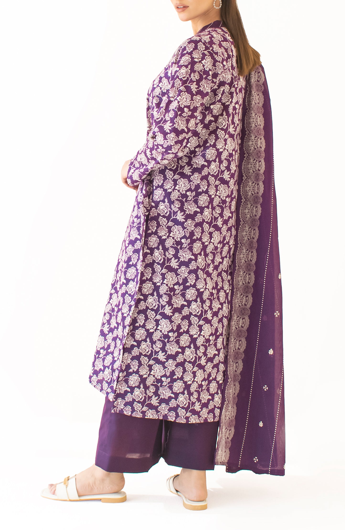 Unstitched Shirt & Dupatta with Plain Trouser - OTL-24-420