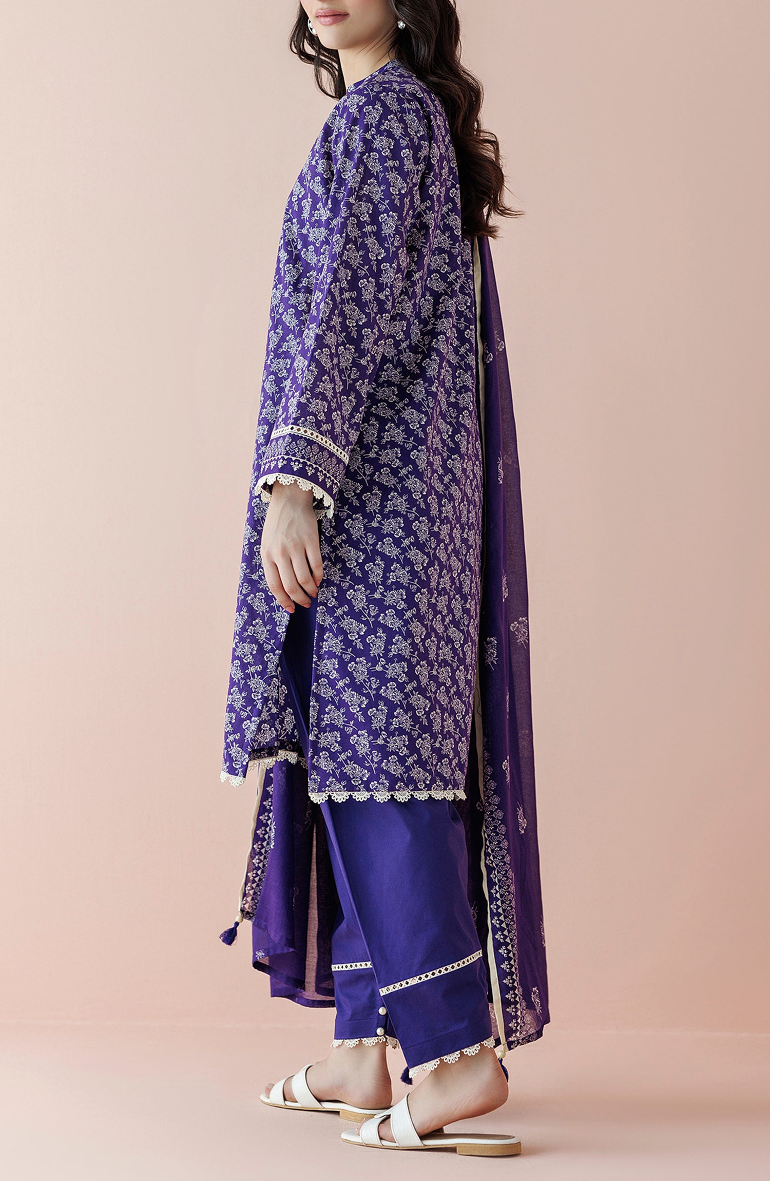 OTL-24-134/U PURPLE LAWN Women UNSTITCHED SHIRT DUPATTA PANTS