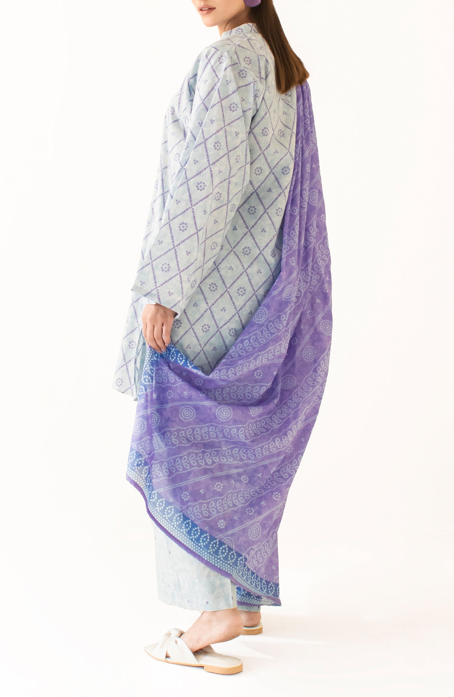 Unstitched Shirt & Dupatta with Printed Trouser - OTL-24-324