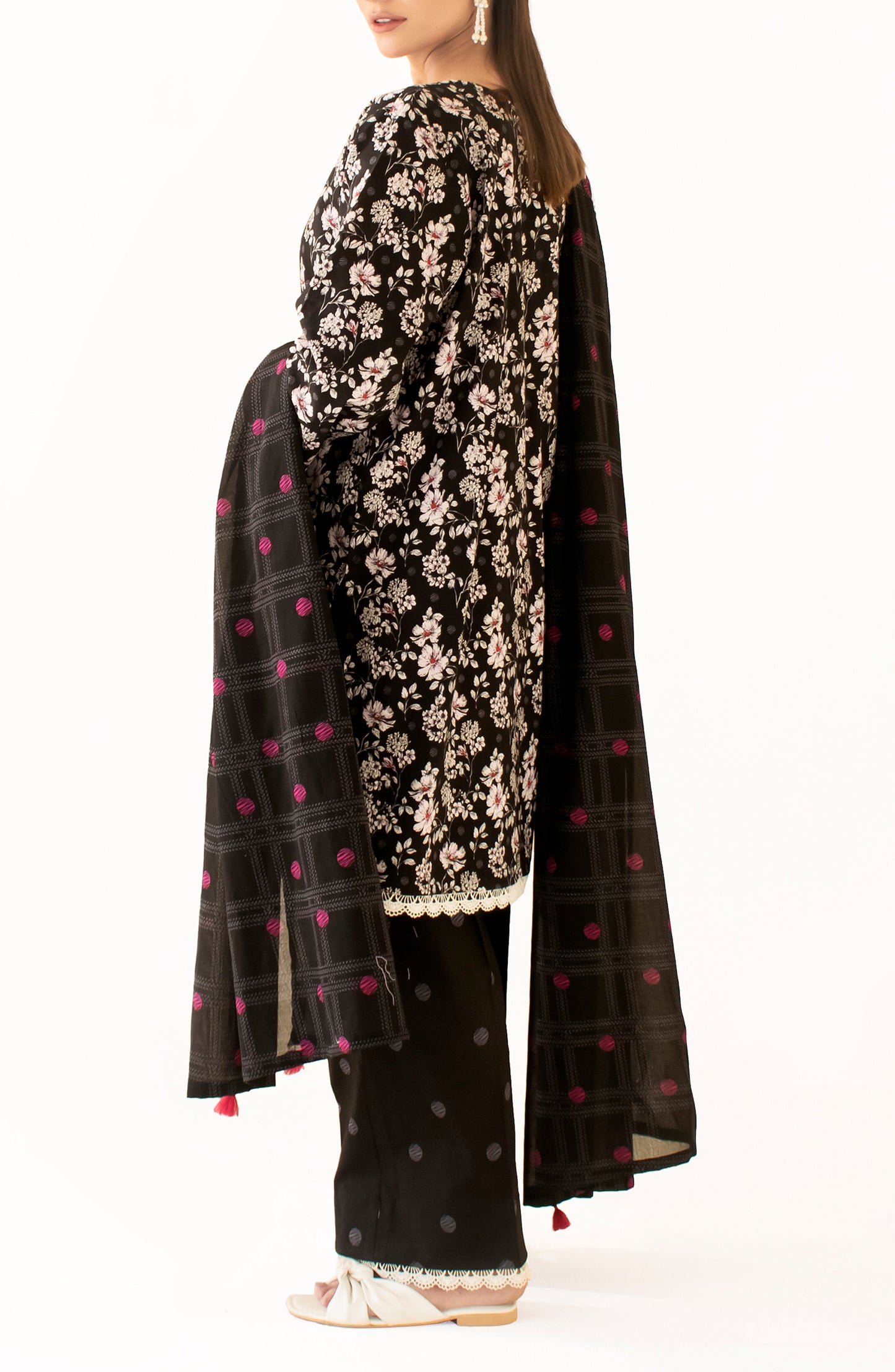 Unstitched Shirt & Dupatta with Plain Trouser - OTL-24-391