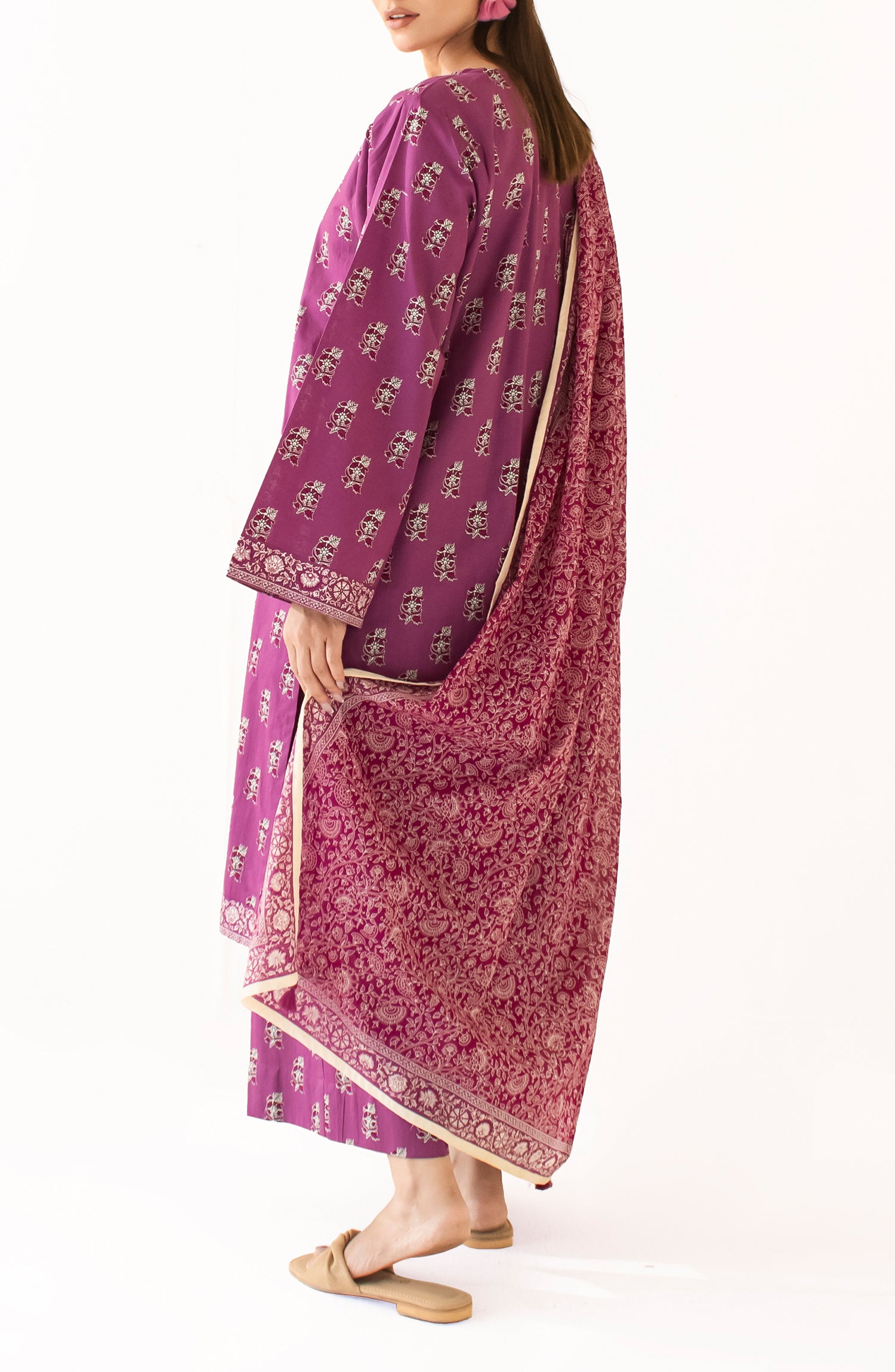 Unstitched Shirt & Dupatta with Printed Trouser - OTL-24-470