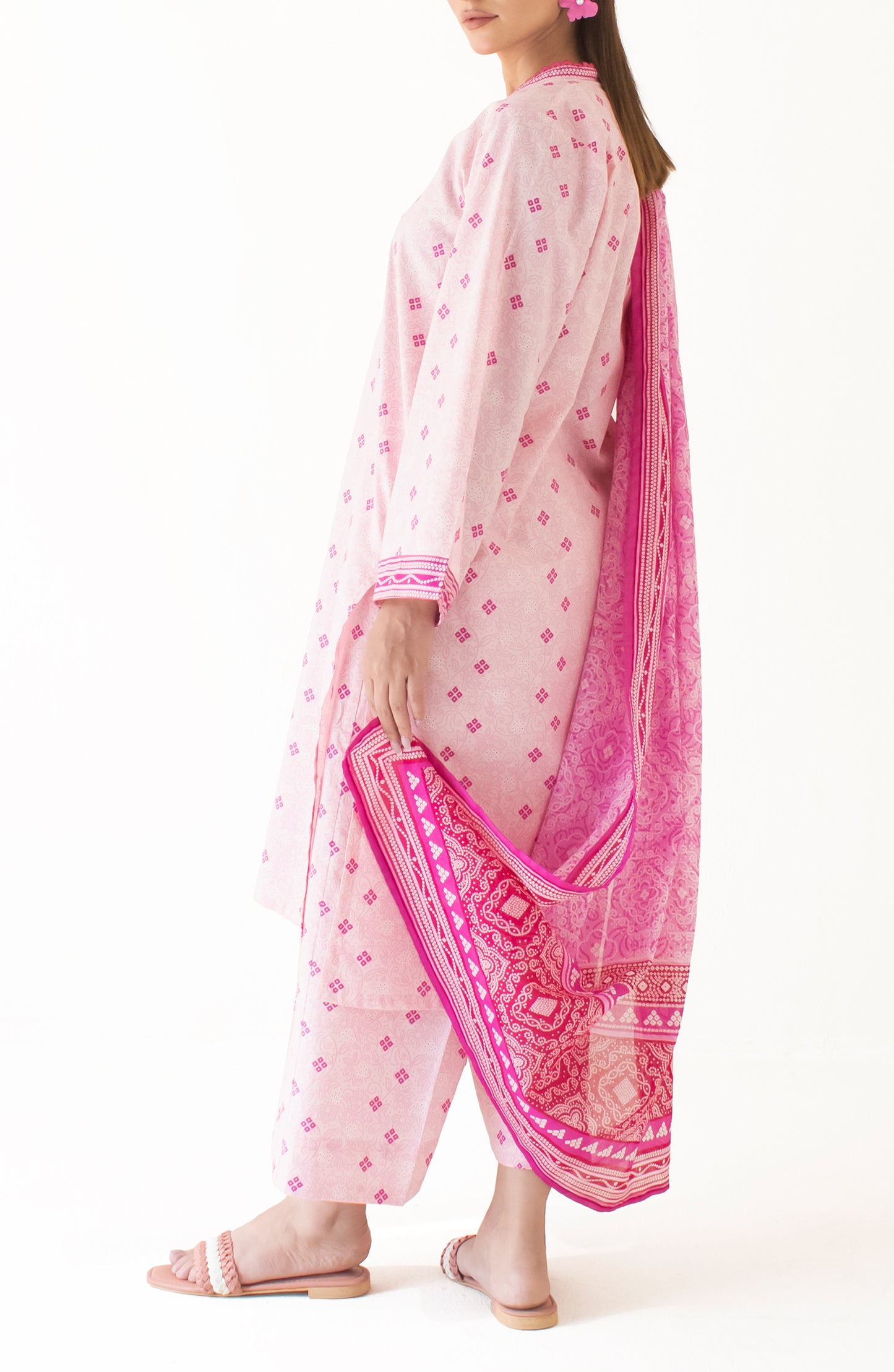 Unstitched Shirt & Dupatta with Printed Trouser - OTL-24-333