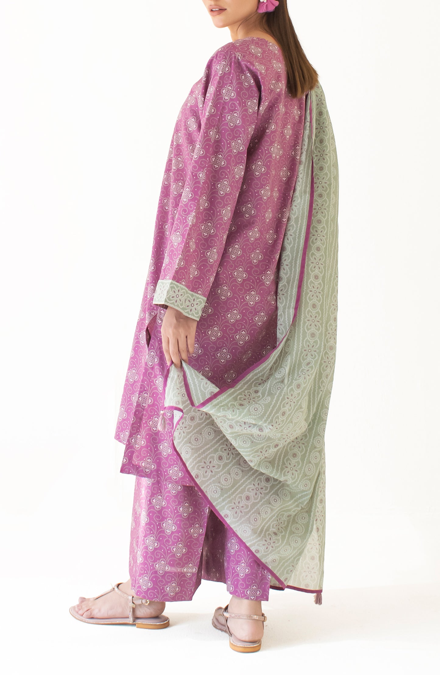 Unstitched Shirt & Dupatta with Printed Trouser - OTL-24-334