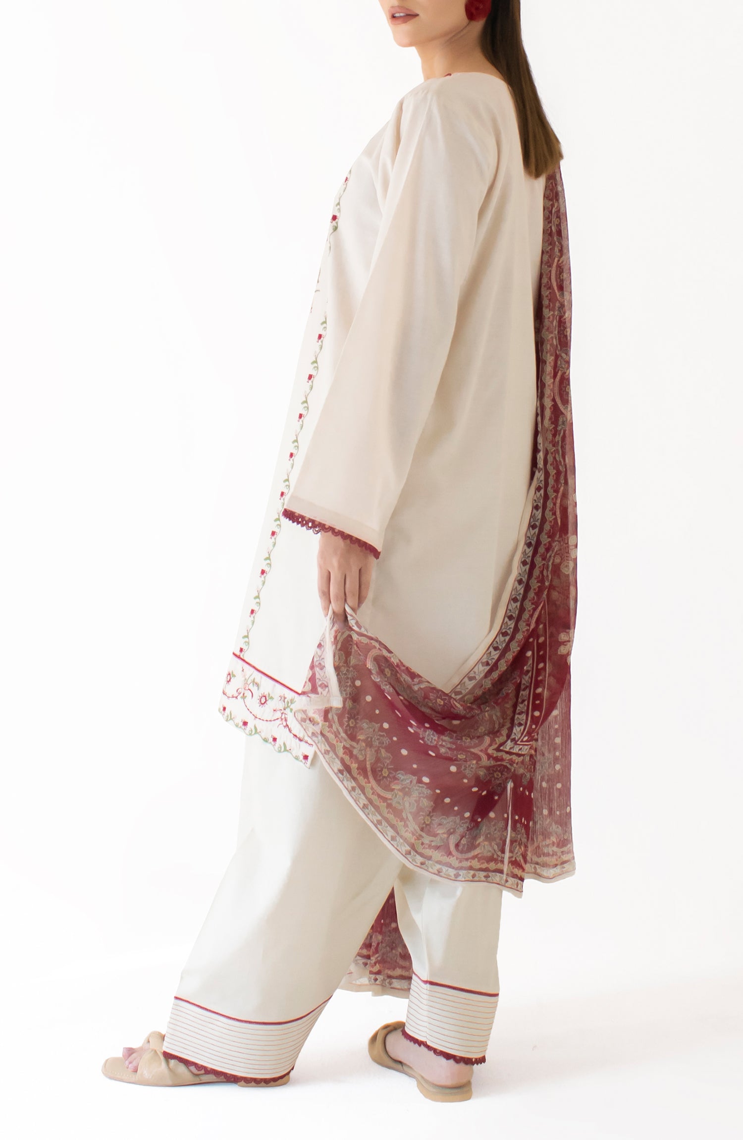 Unstitched Shirt & Dupatta with Dyed Trouser - OTL-24-358