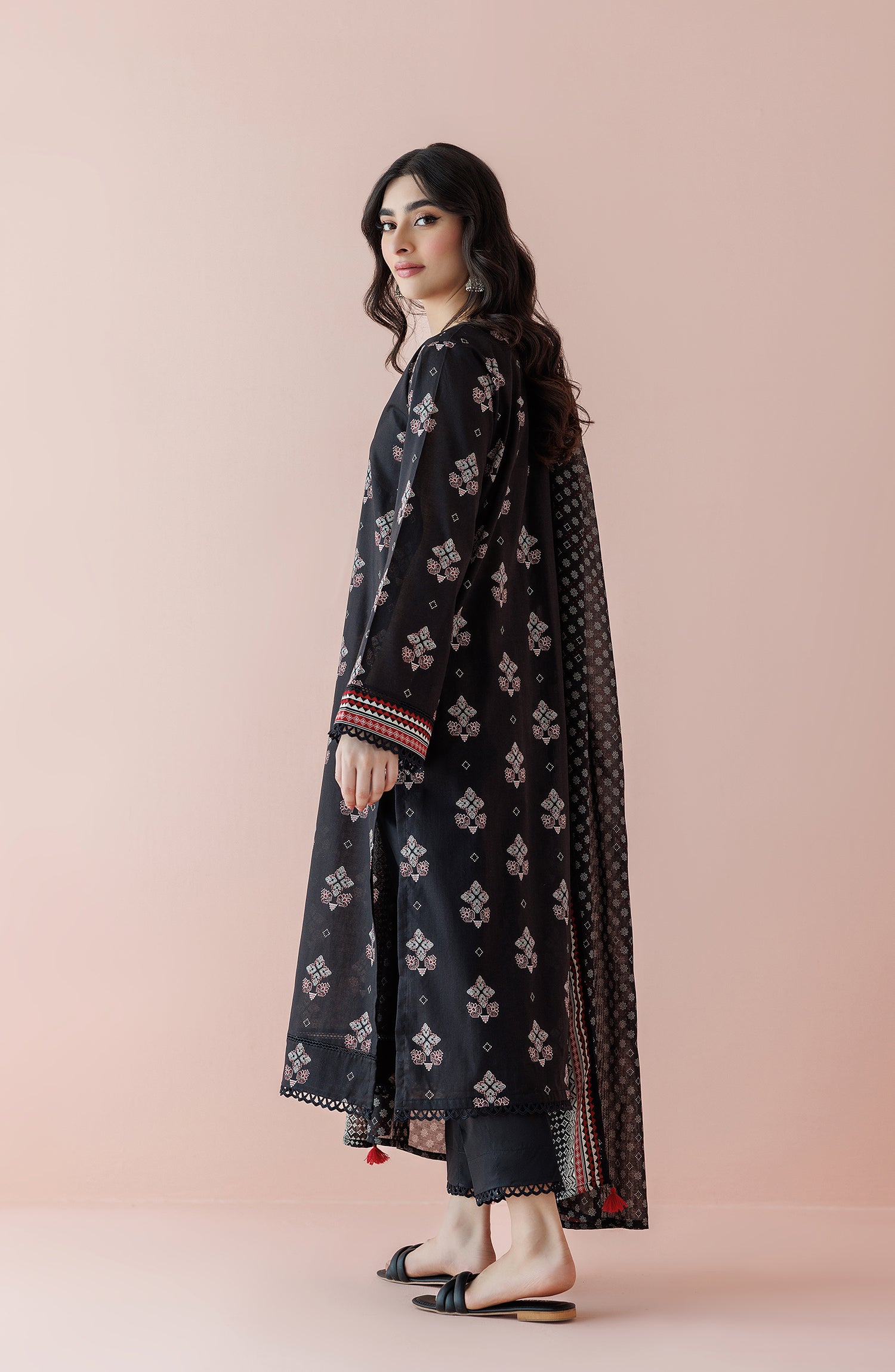 OTL-24-073/S BLACK LAWN Women READY TO WEAR SHIRT DUPATTA PANTS