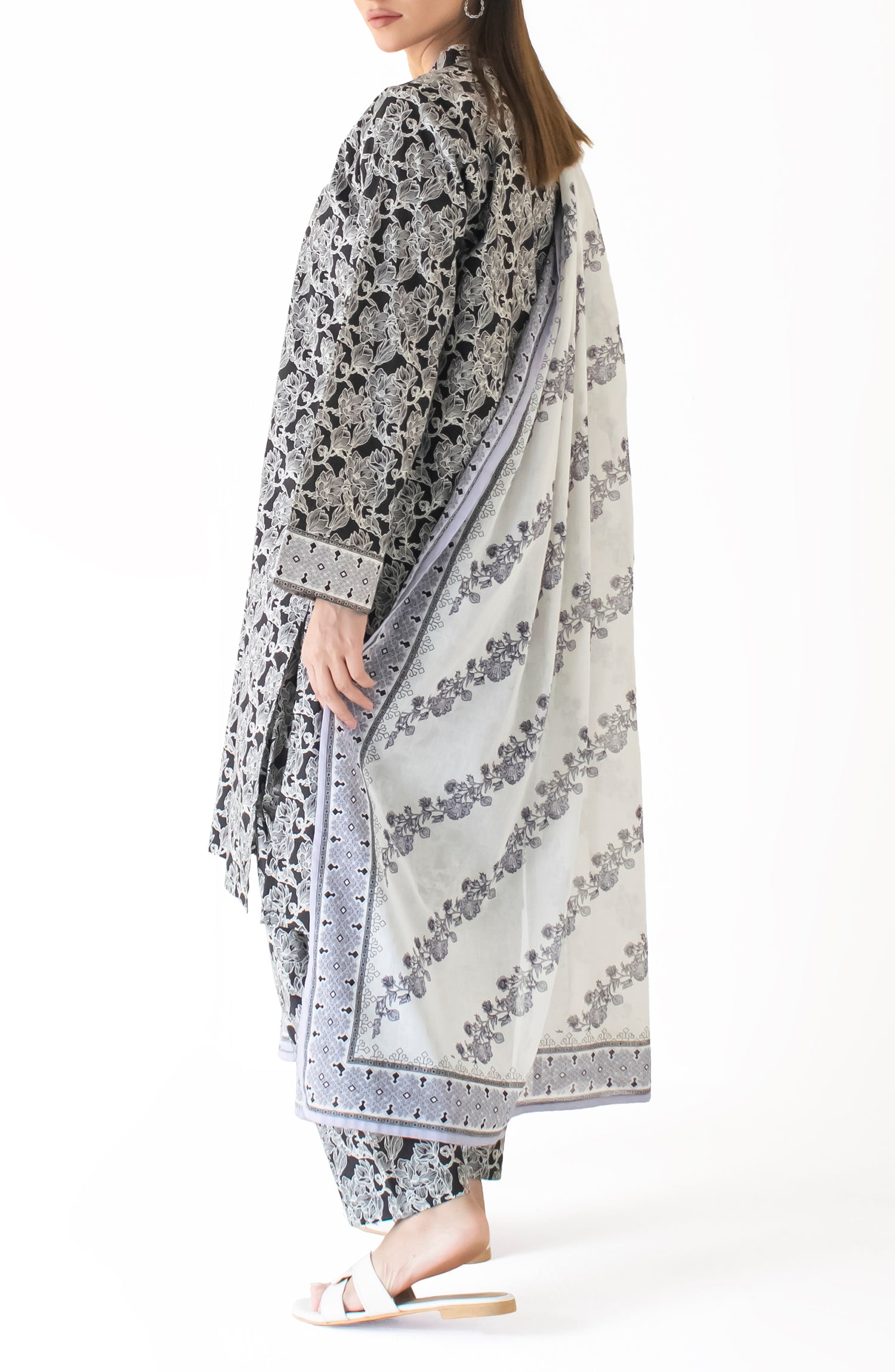 Unstitched Shirt & Dupatta with Printed Trouser - OTL-24-213