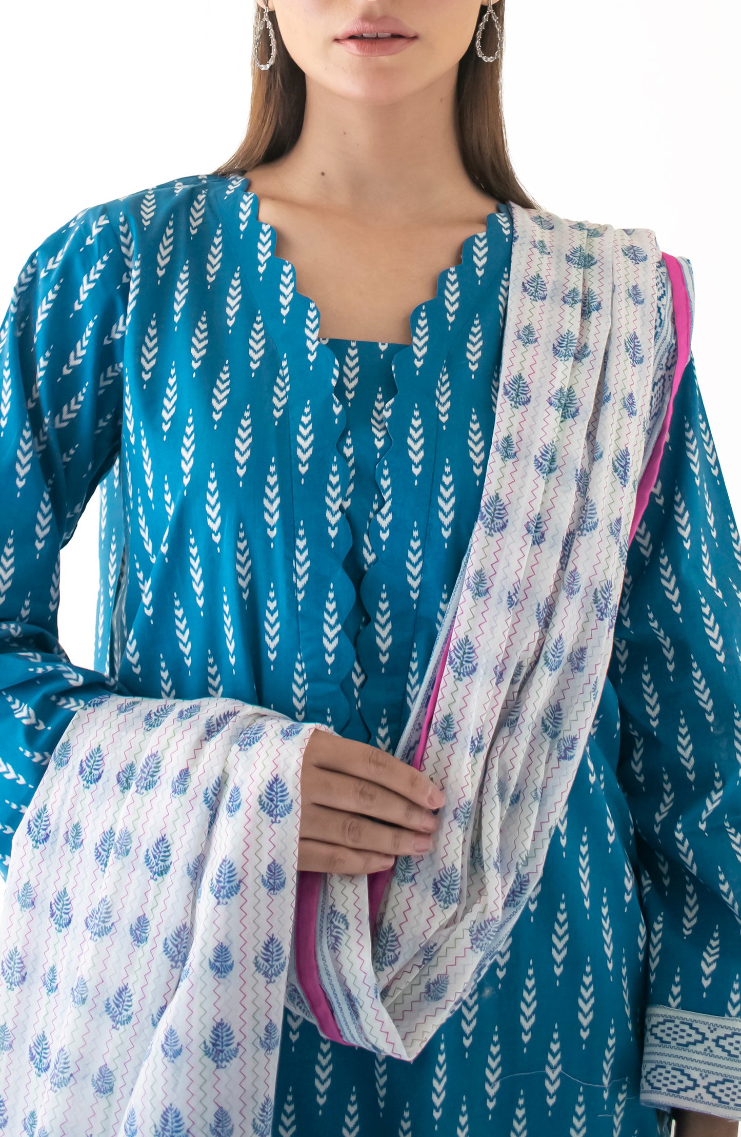 Unstitched Shirt & Dupatta with Printed Trouser - OTL-24-329