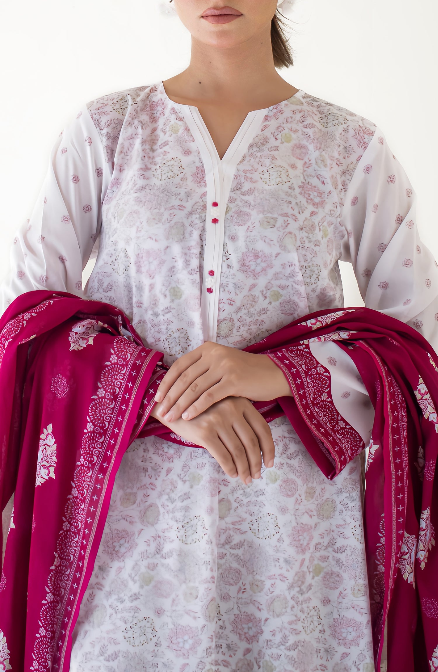 Unstitched Shirt & Dupatta with Printed Trouser - OTL-24-414