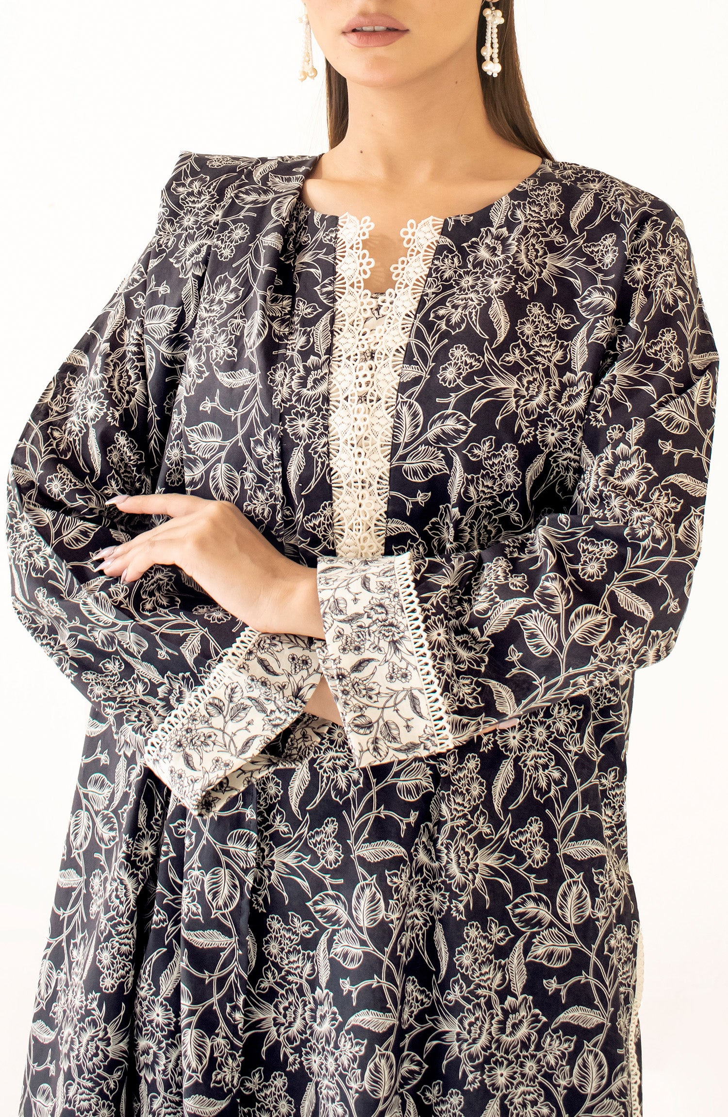 Unstitched Shirt & Dupatta with Printed Trouser - OTL-24-464