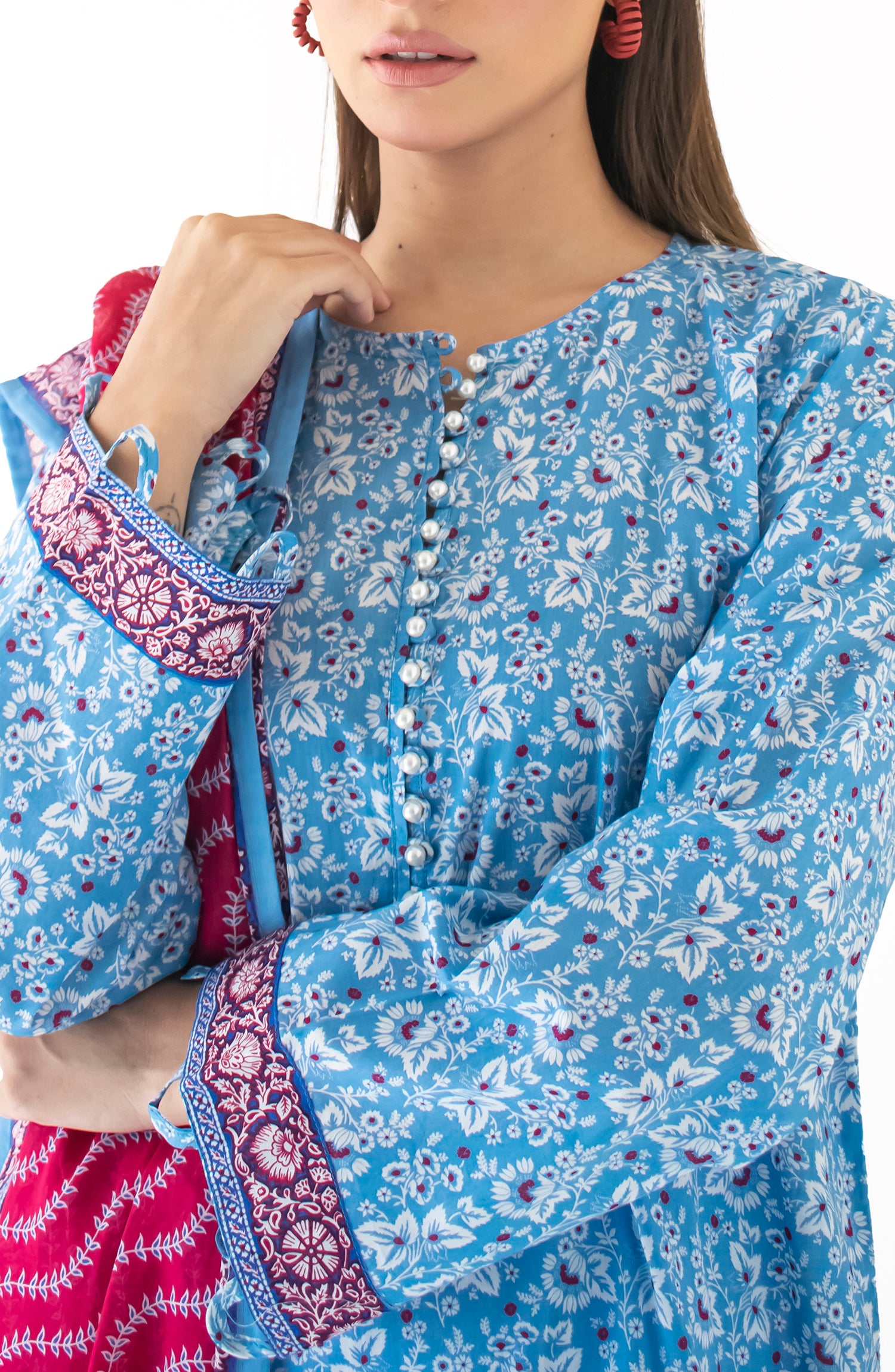 Unstitched Shirt & Dupatta with Plain Trouser - OTL-24-335