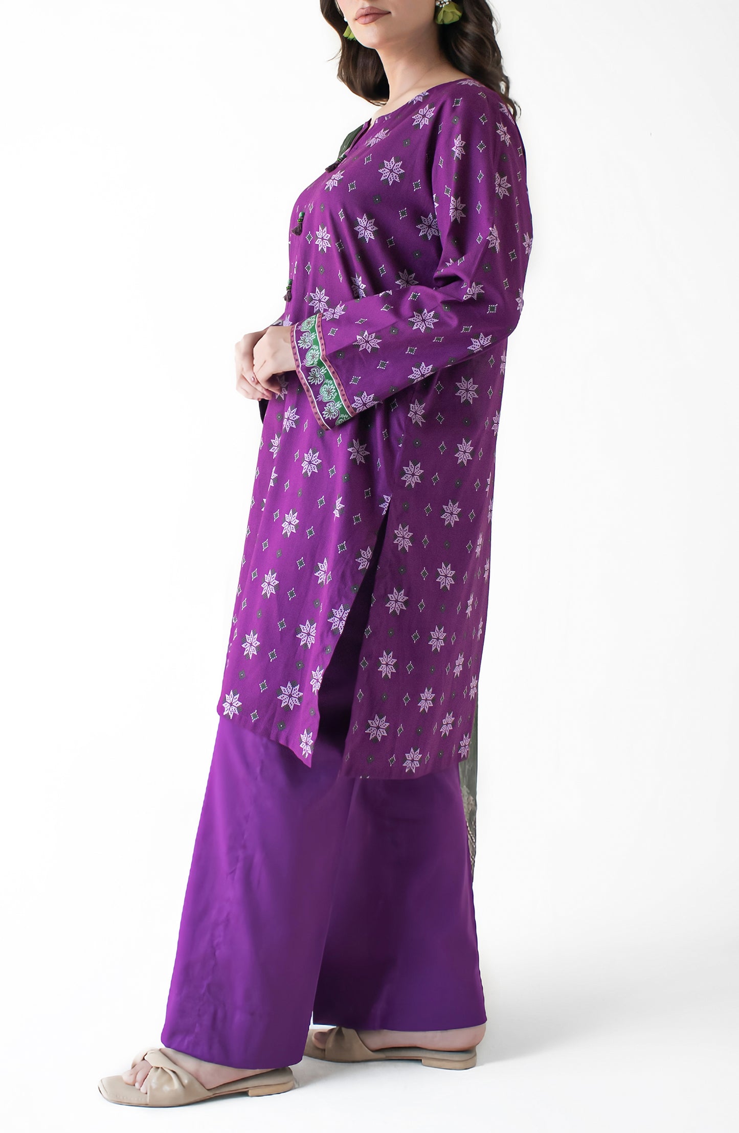 OTL-24-111/U PURPLE LAWN Women UNSTITCHED SHIRT DUPATTA PANTS