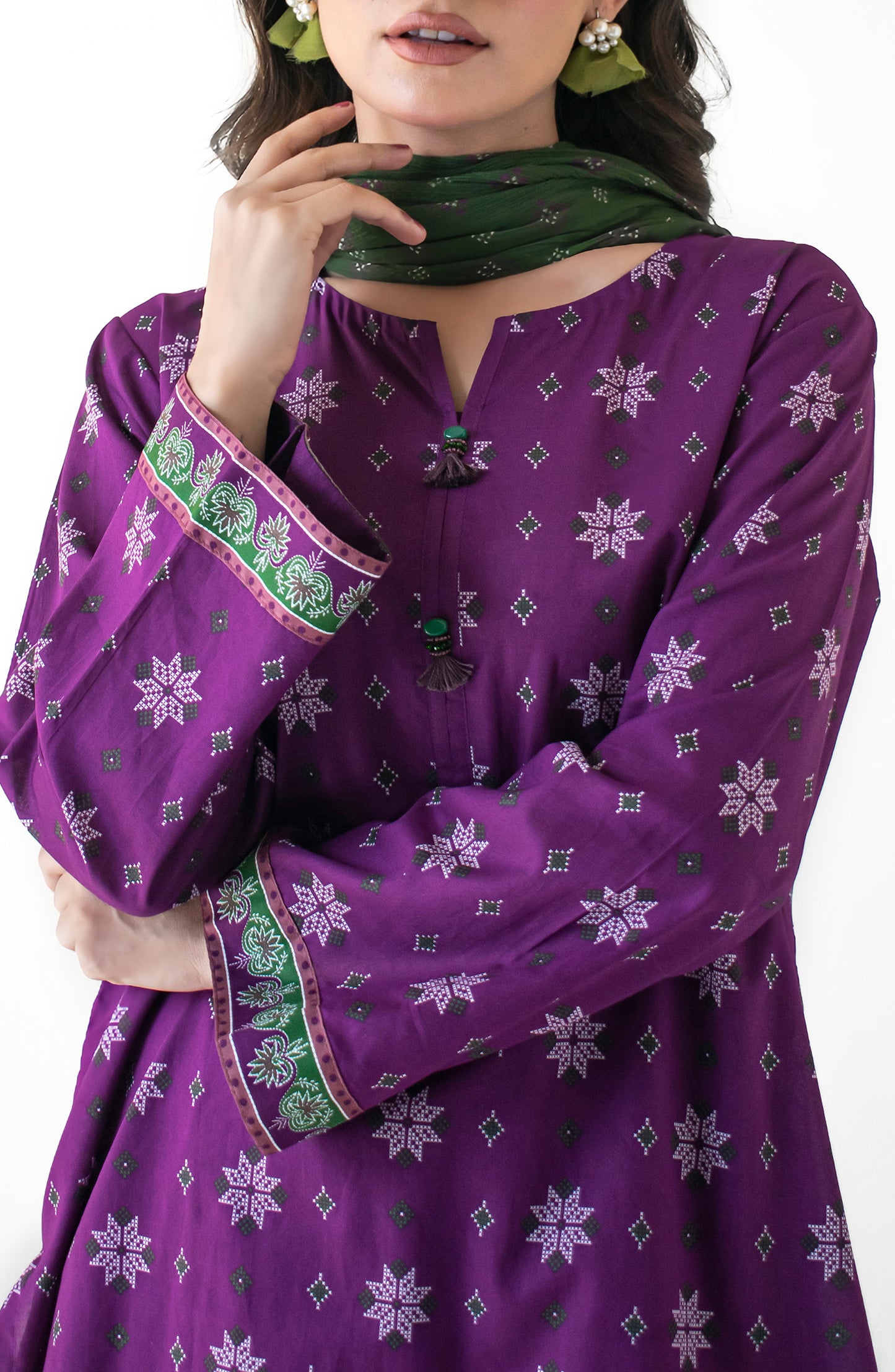 OTL-24-111/U PURPLE LAWN Women UNSTITCHED SHIRT DUPATTA PANTS