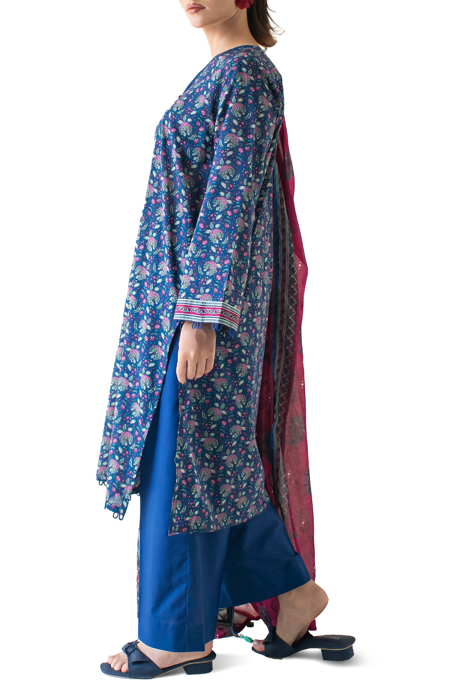 OTL-24-403/U BLUE LAWN Women UNSTITCHED SHIRT DUPATTA PANTS