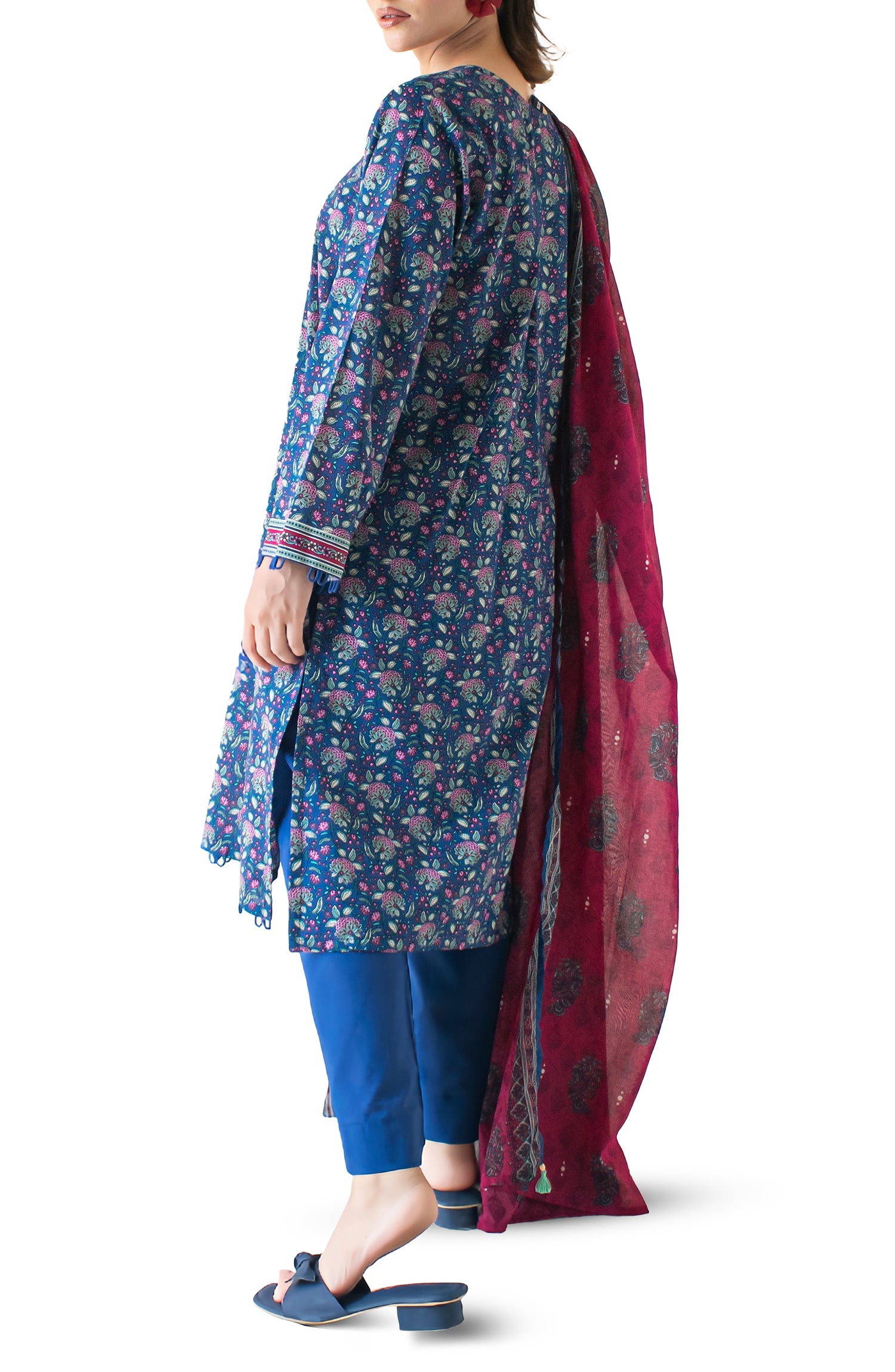 OTL-24-403/U BLUE LAWN Women UNSTITCHED SHIRT DUPATTA PANTS