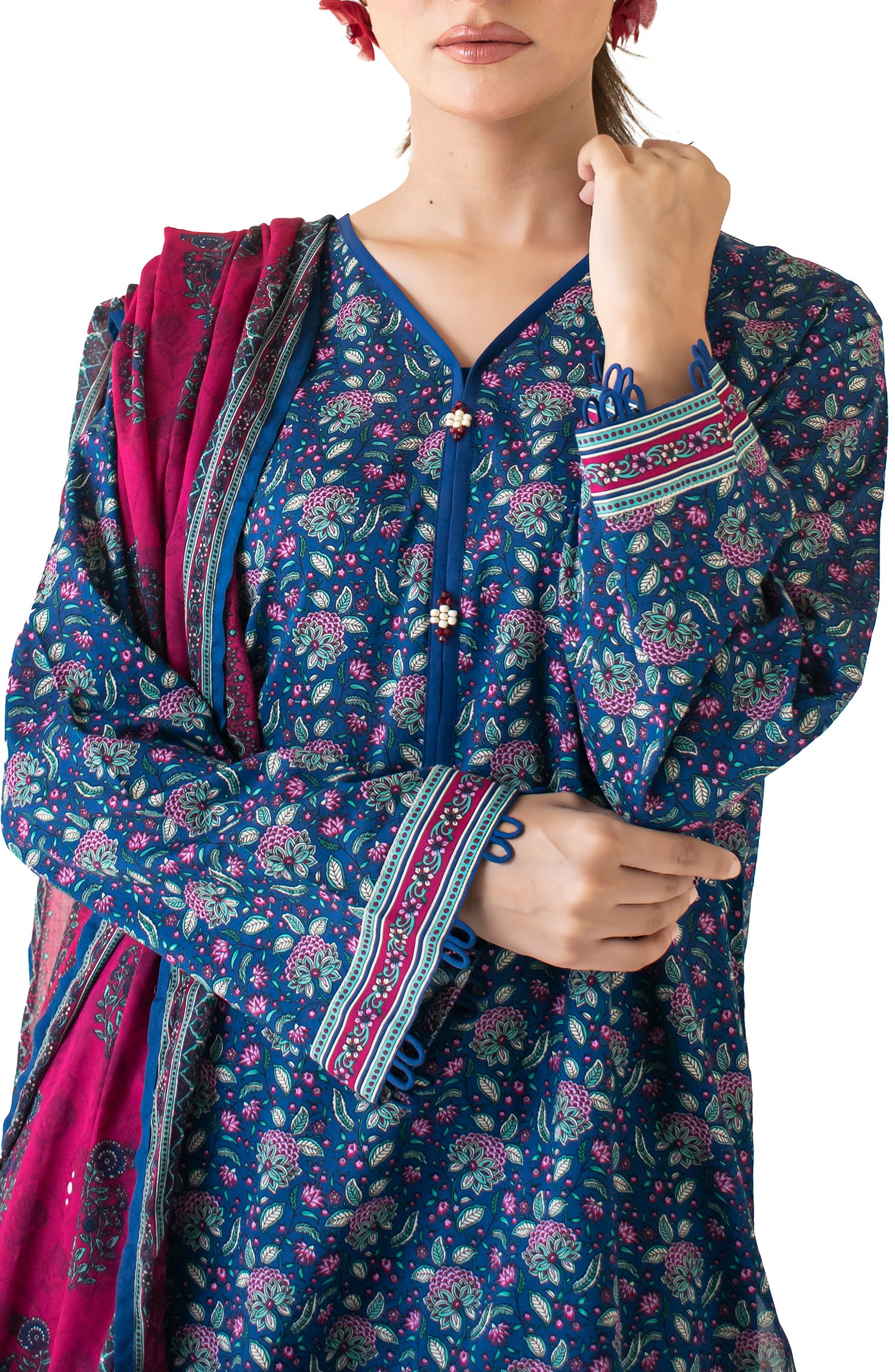 OTL-24-403/U BLUE LAWN Women UNSTITCHED SHIRT DUPATTA PANTS