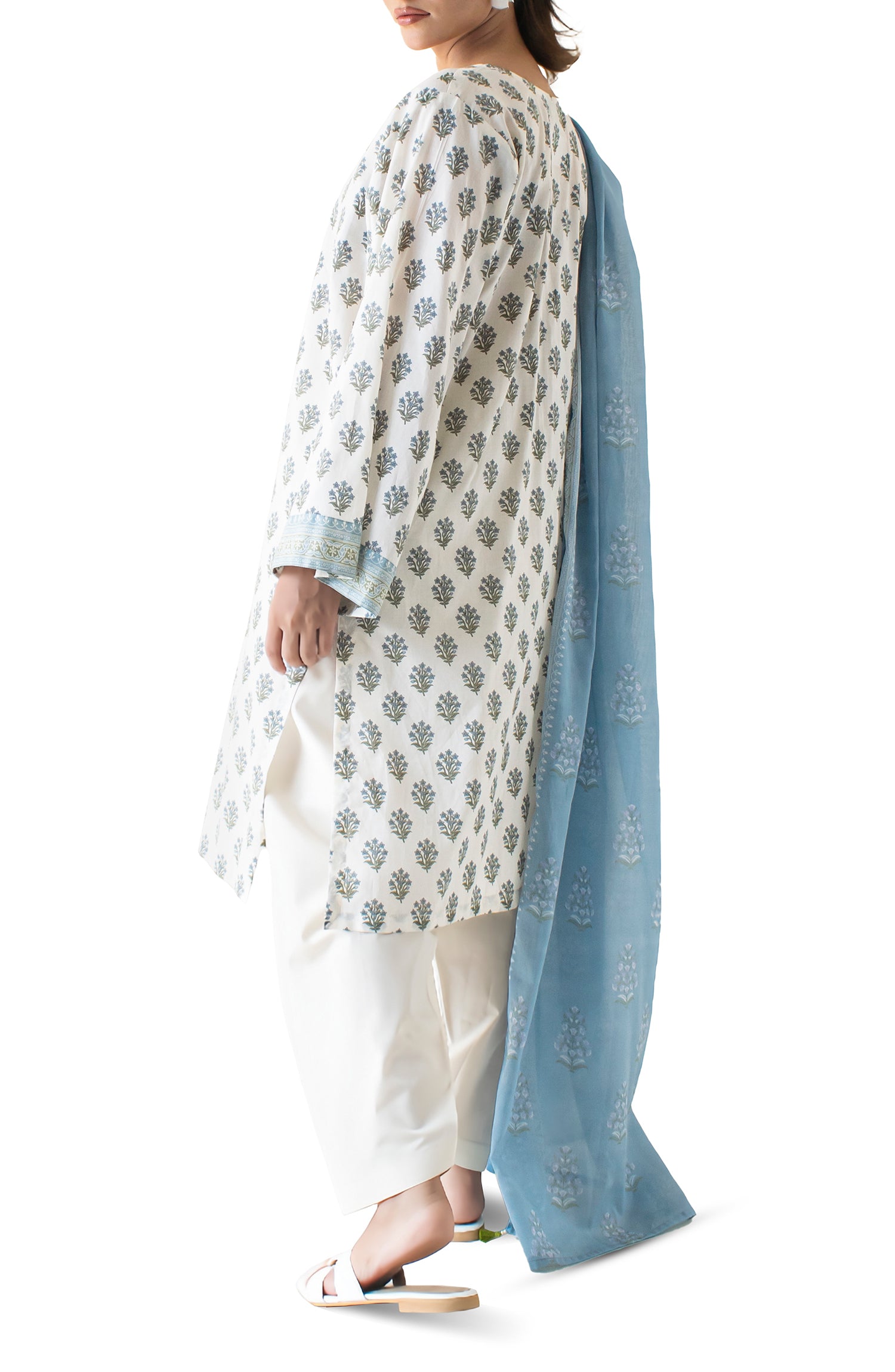 OTL-24-131/U SKY BLUE LAWN Women UNSTITCHED SHIRT DUPATTA PANTS