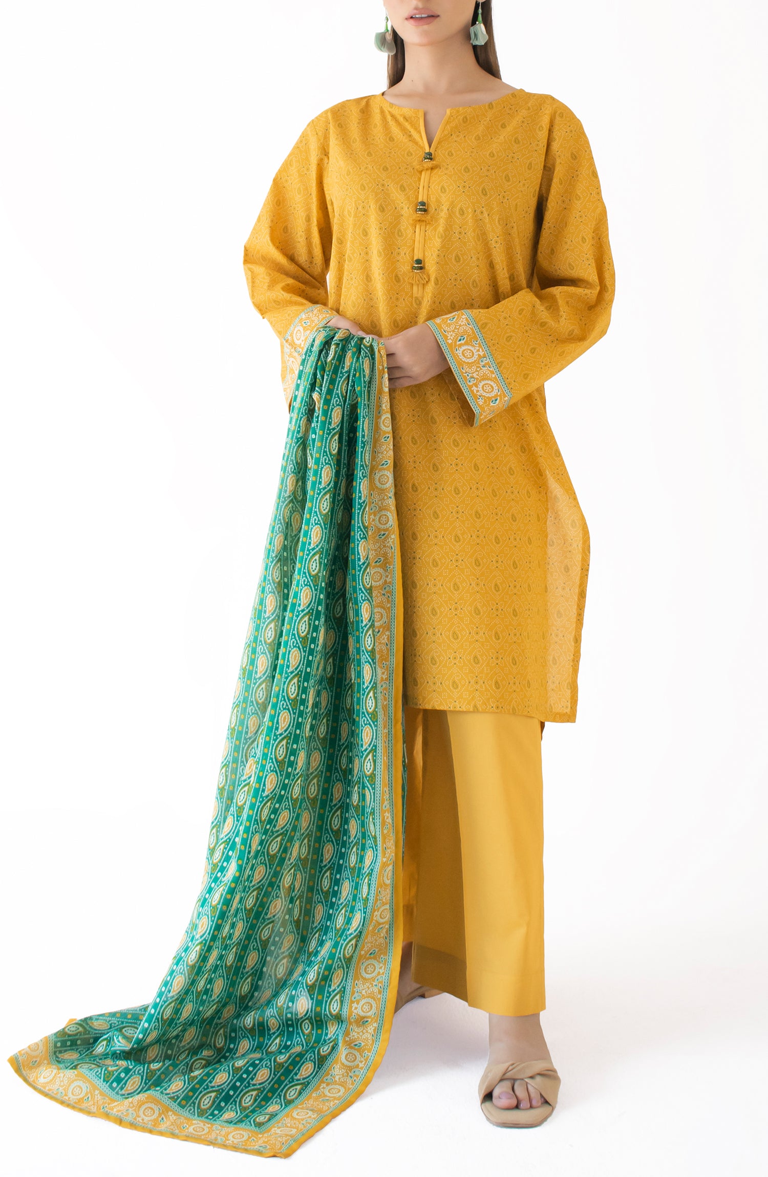 Stitched Printed Shirt Dupatta & Pant - 3 Piece - OTL-24-338