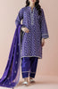 Stitched 3 Piece Printed Lawn Shirt , Cambric Pant and Lawn Dupatta (OTL-24-134/S PURPLE)