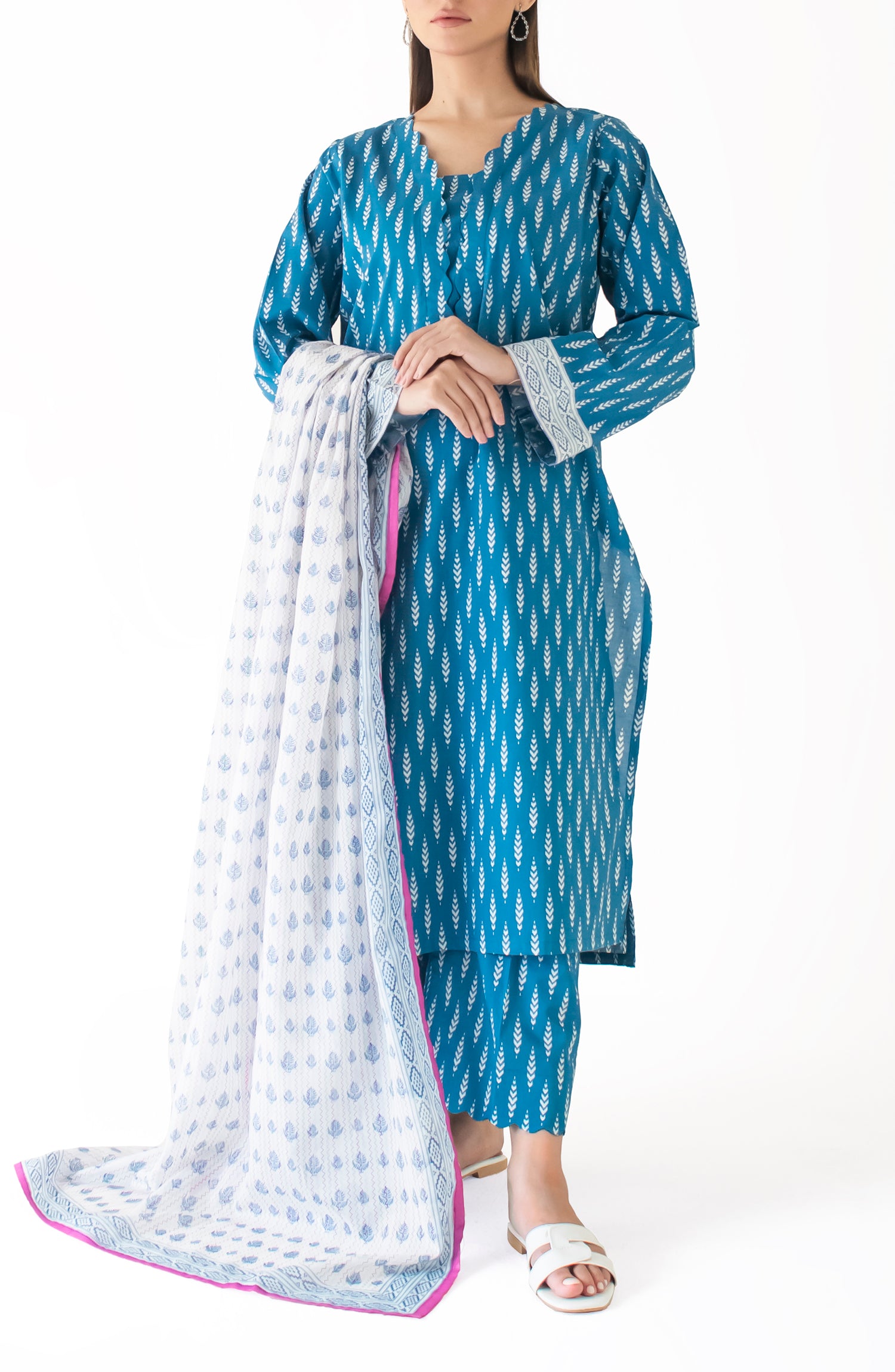 Unstitched Shirt & Dupatta with Printed Trouser - OTL-24-329