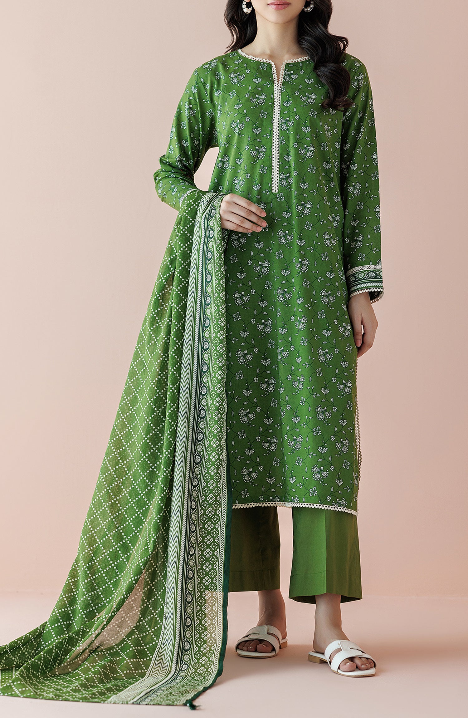 OTL-24-165/U GREEN LAWN Women UNSTITCHED SHIRT DUPATTA PANTS