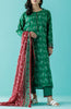 Stitched 3 Piece Printed Lawn Shirt , Cambric Pant and Lawn Dupatta (OTL-24-075/S GREEN)